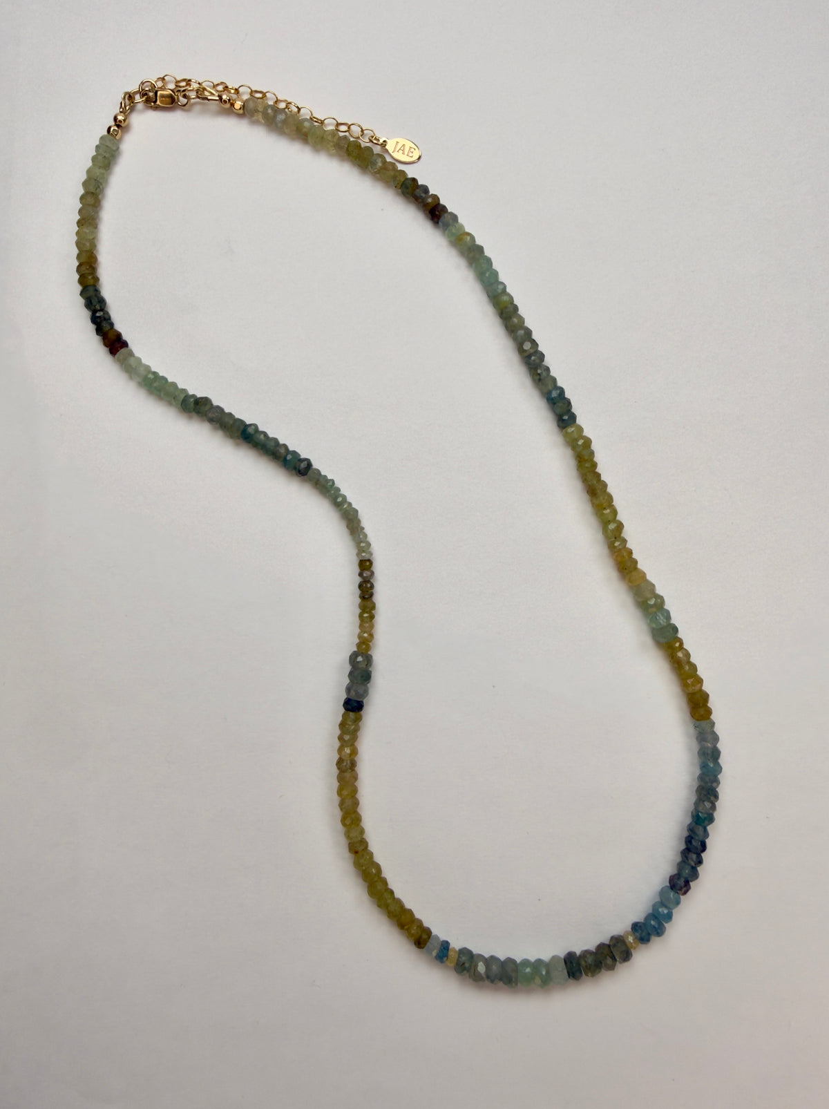 The Amabel - Moss Aquamarine Beaded Necklace