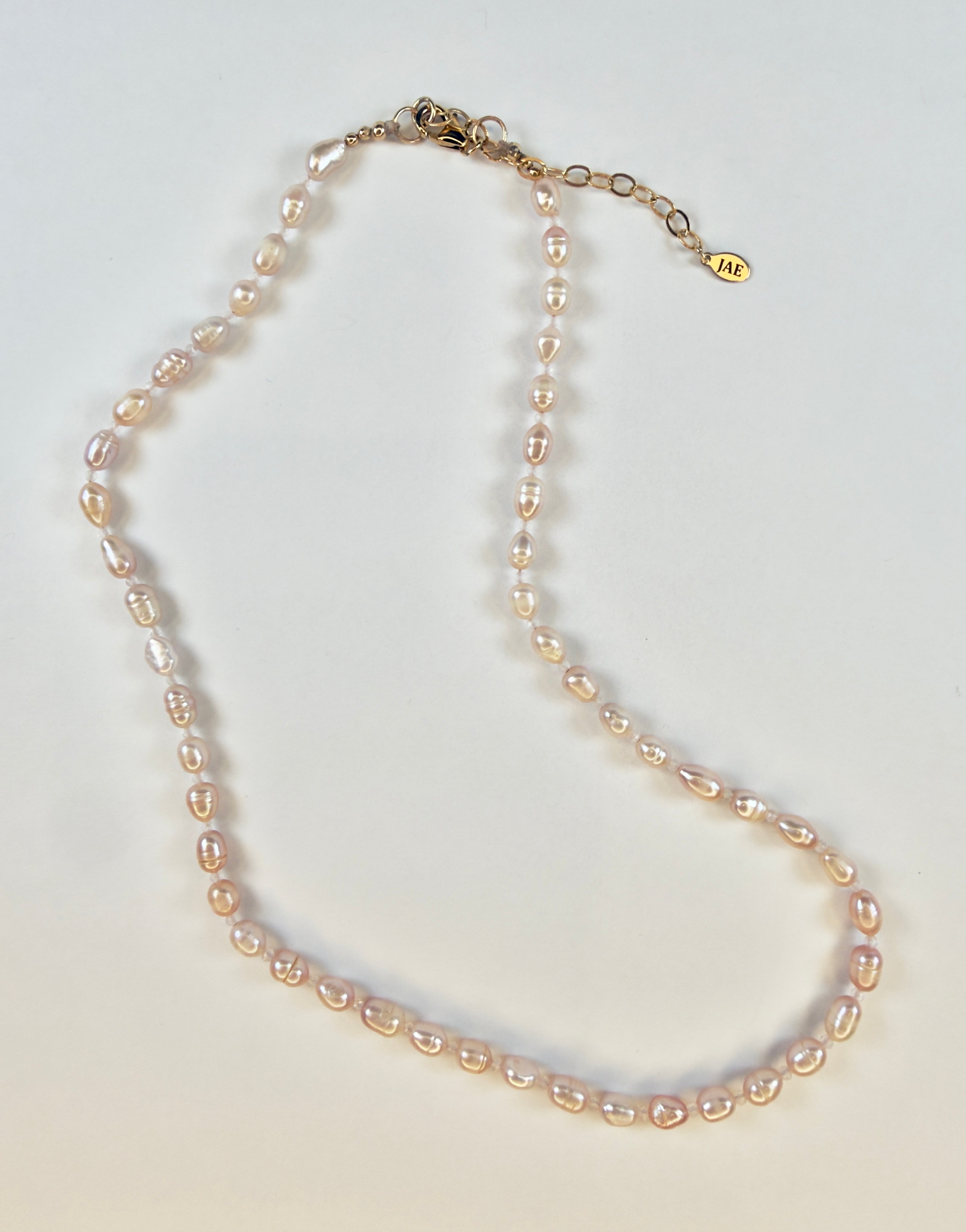 The Patricia - Light Pink Freshwater Pearl & Rose Quartz Necklace