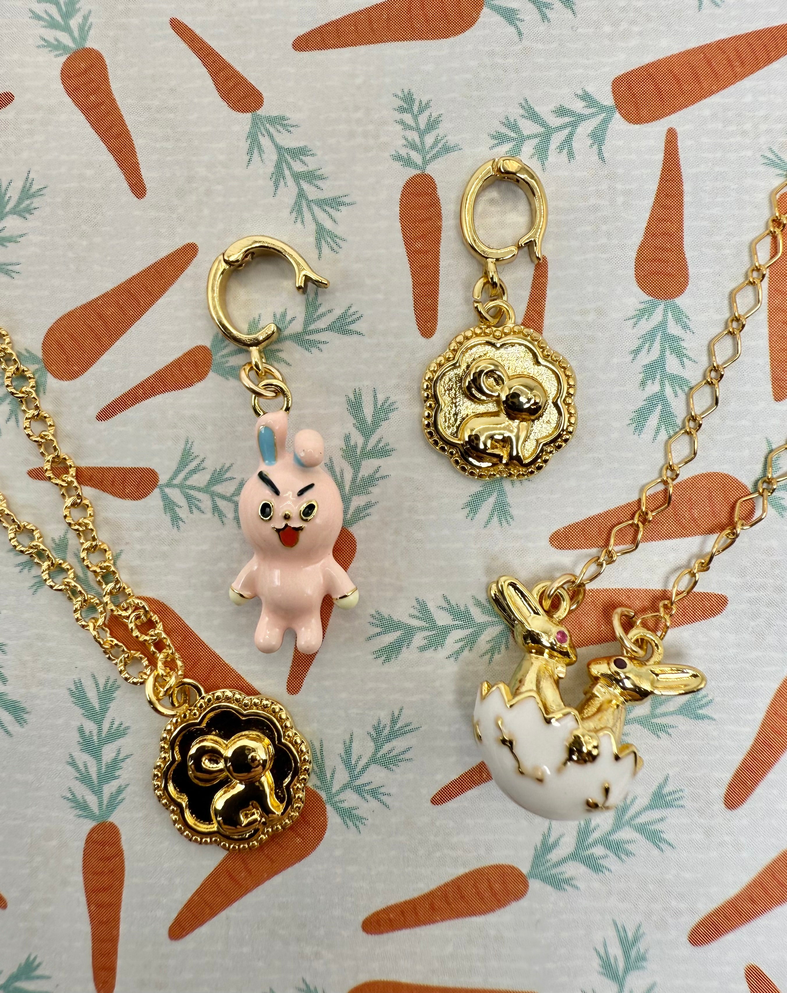 Bunny Medallion Clip-On Charm
