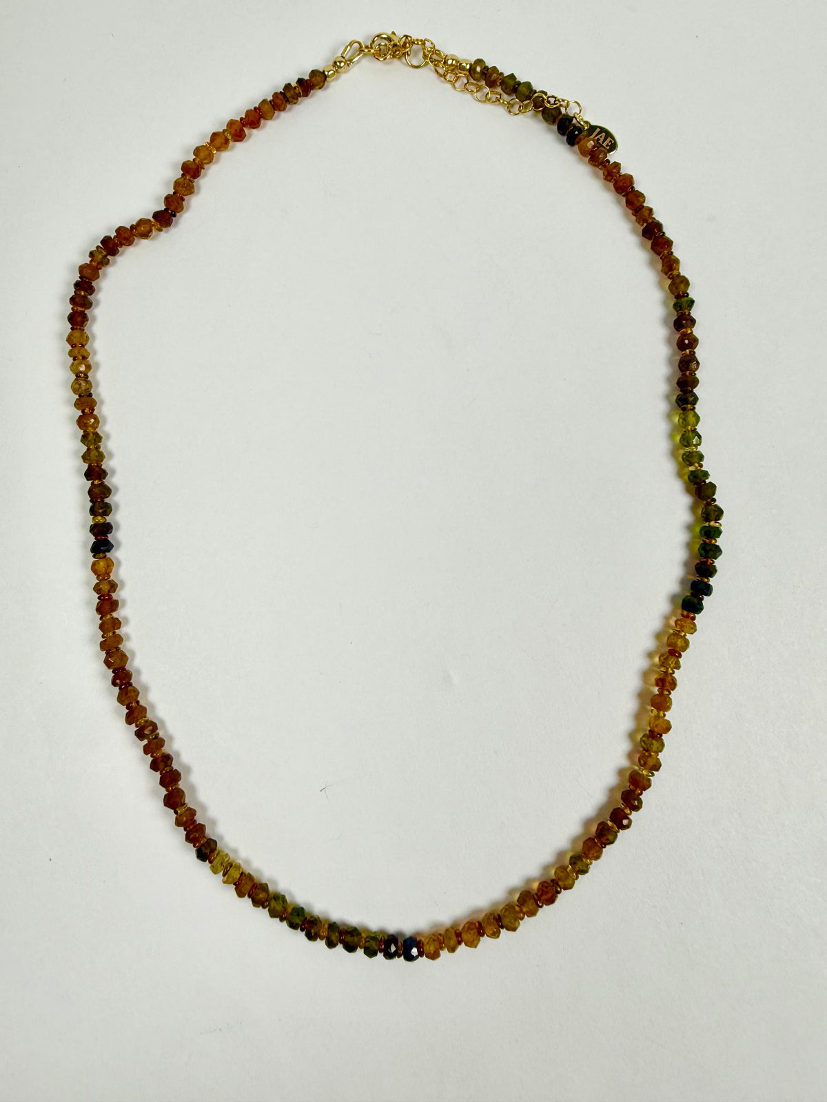 The Camilla - Amber & Green Tourmaline Beaded Necklace