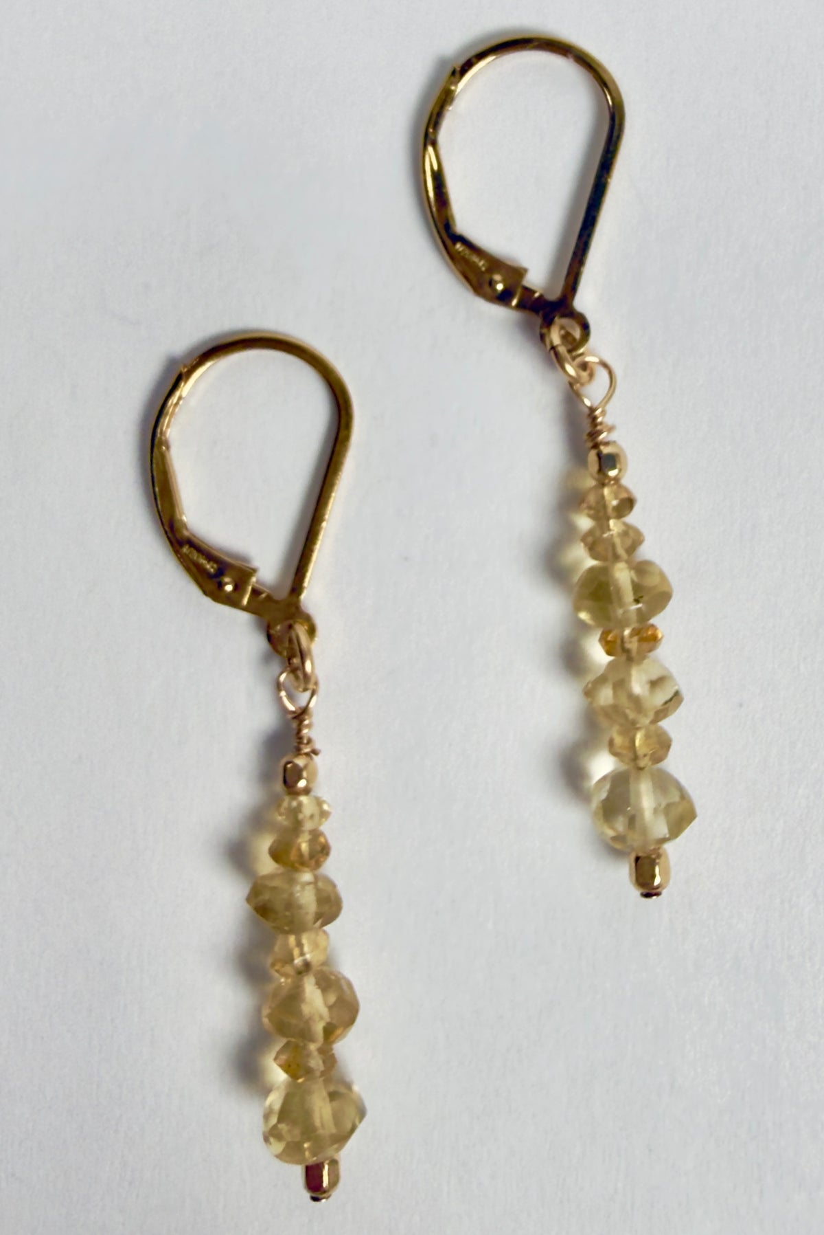 The Banda - Citrine Beaded Drop Leverback Earring