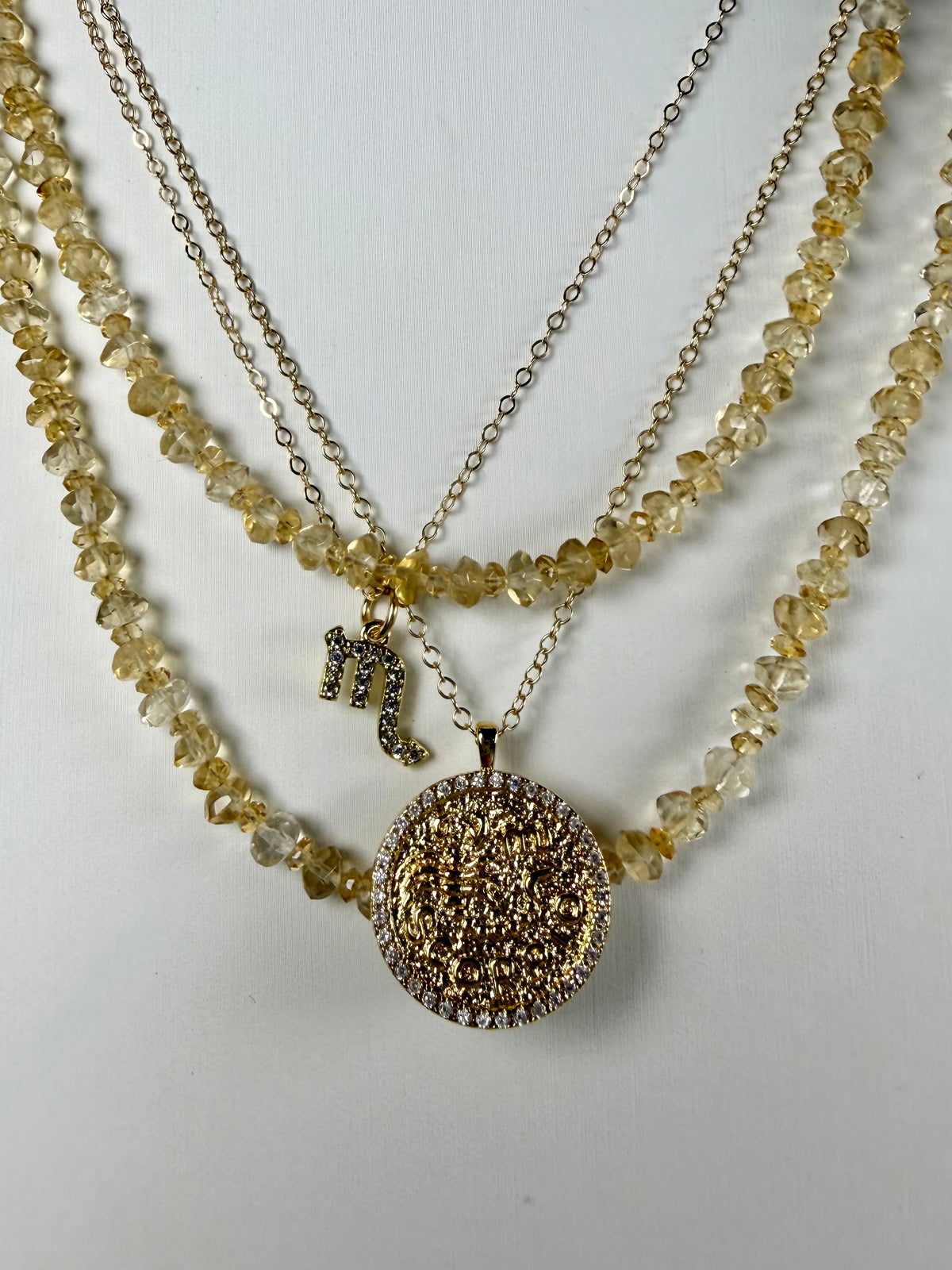 The Famke - Citrine Beaded Necklace