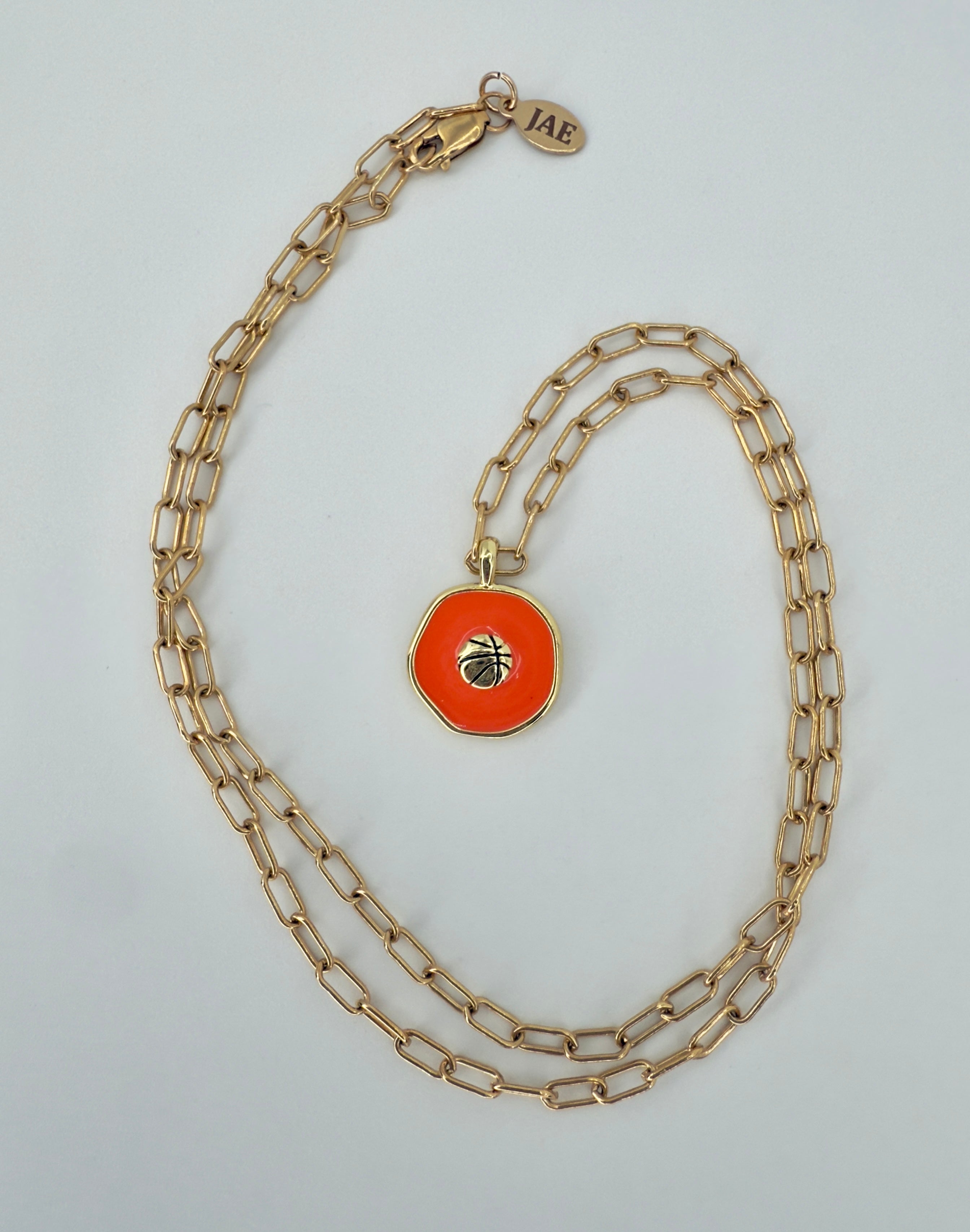 The Bird - Enamel Basketball Medallion Necklace