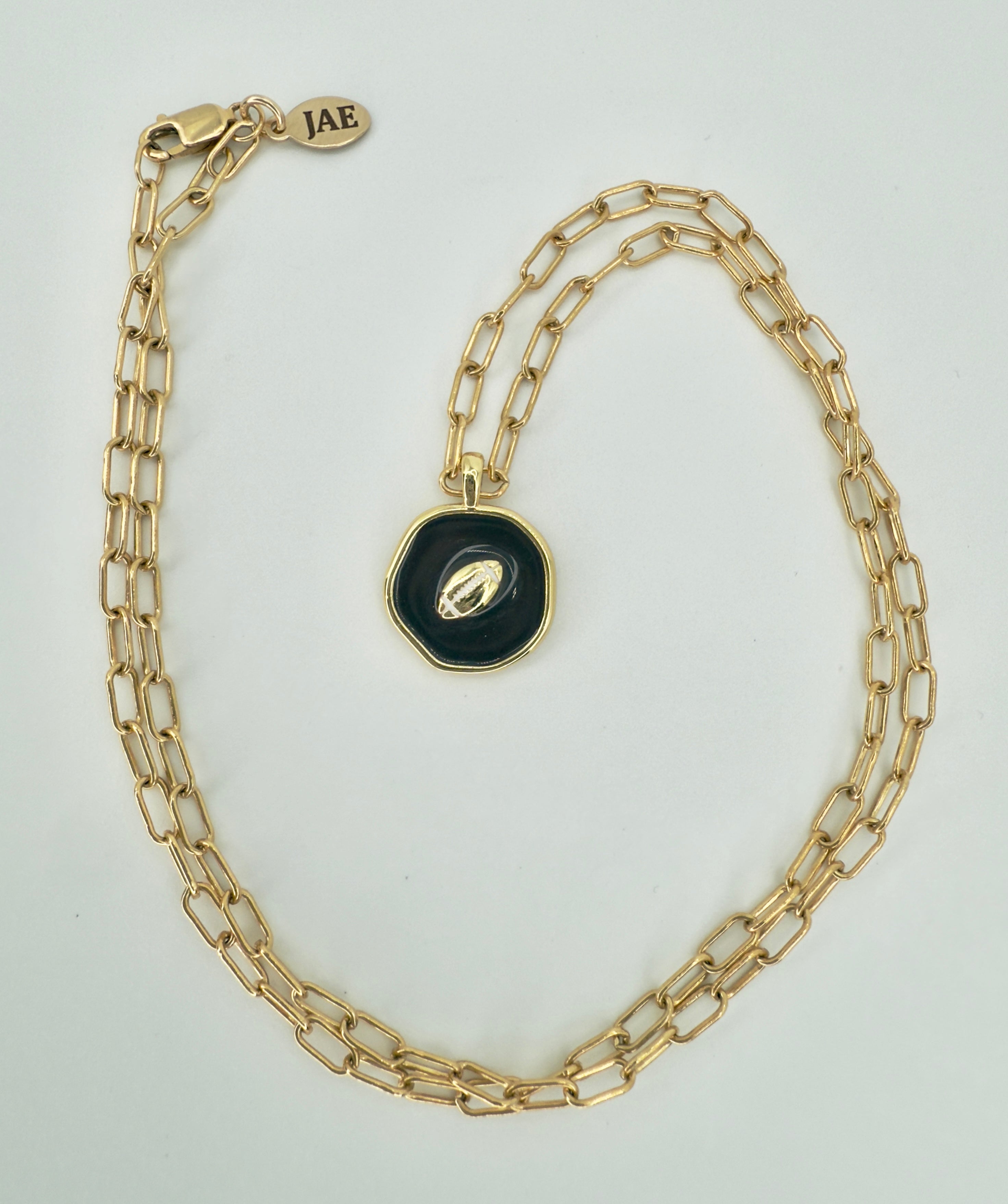 The Manning - Enamel Football Medallion Necklace