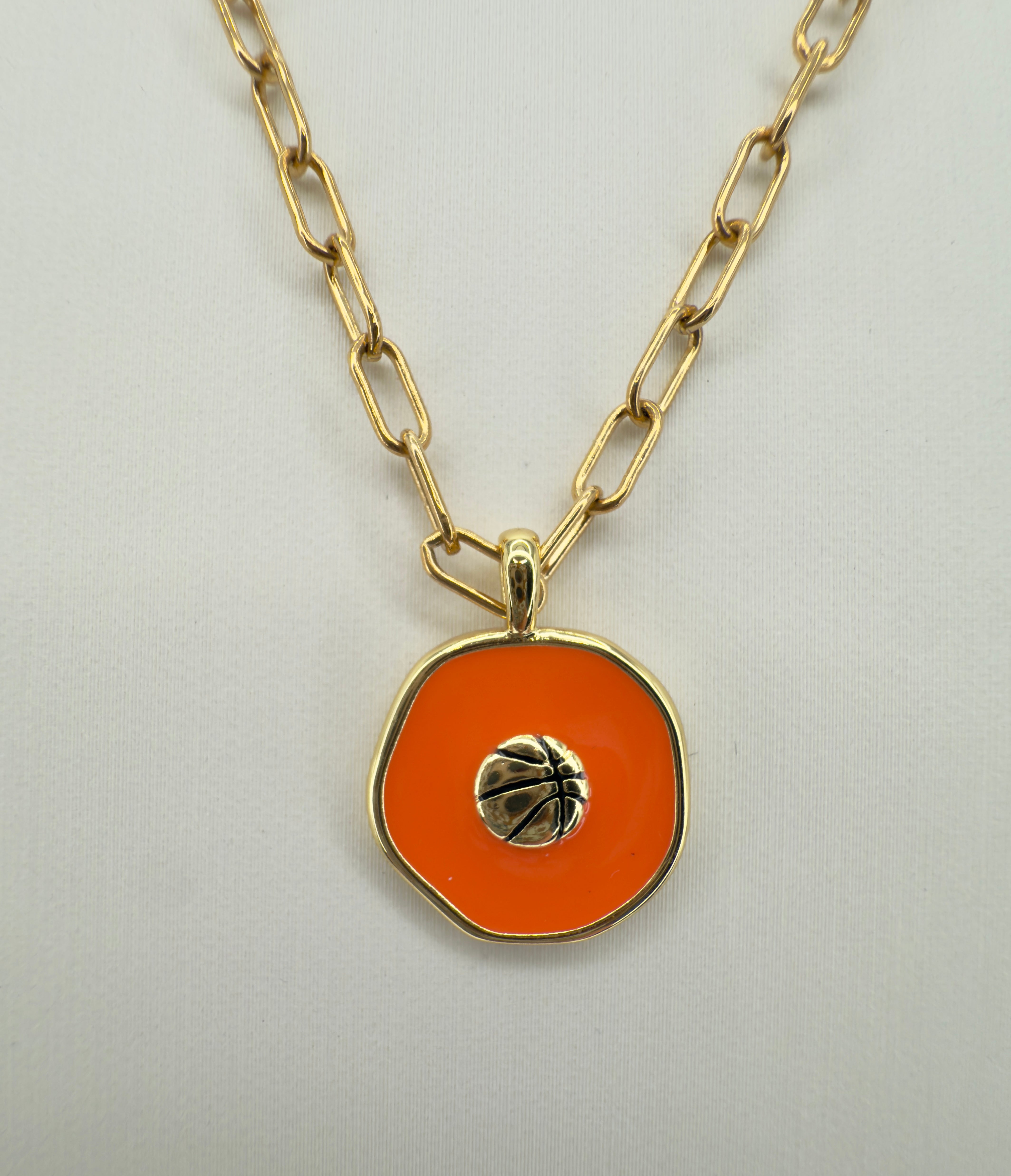The Bird - Enamel Basketball Medallion Necklace