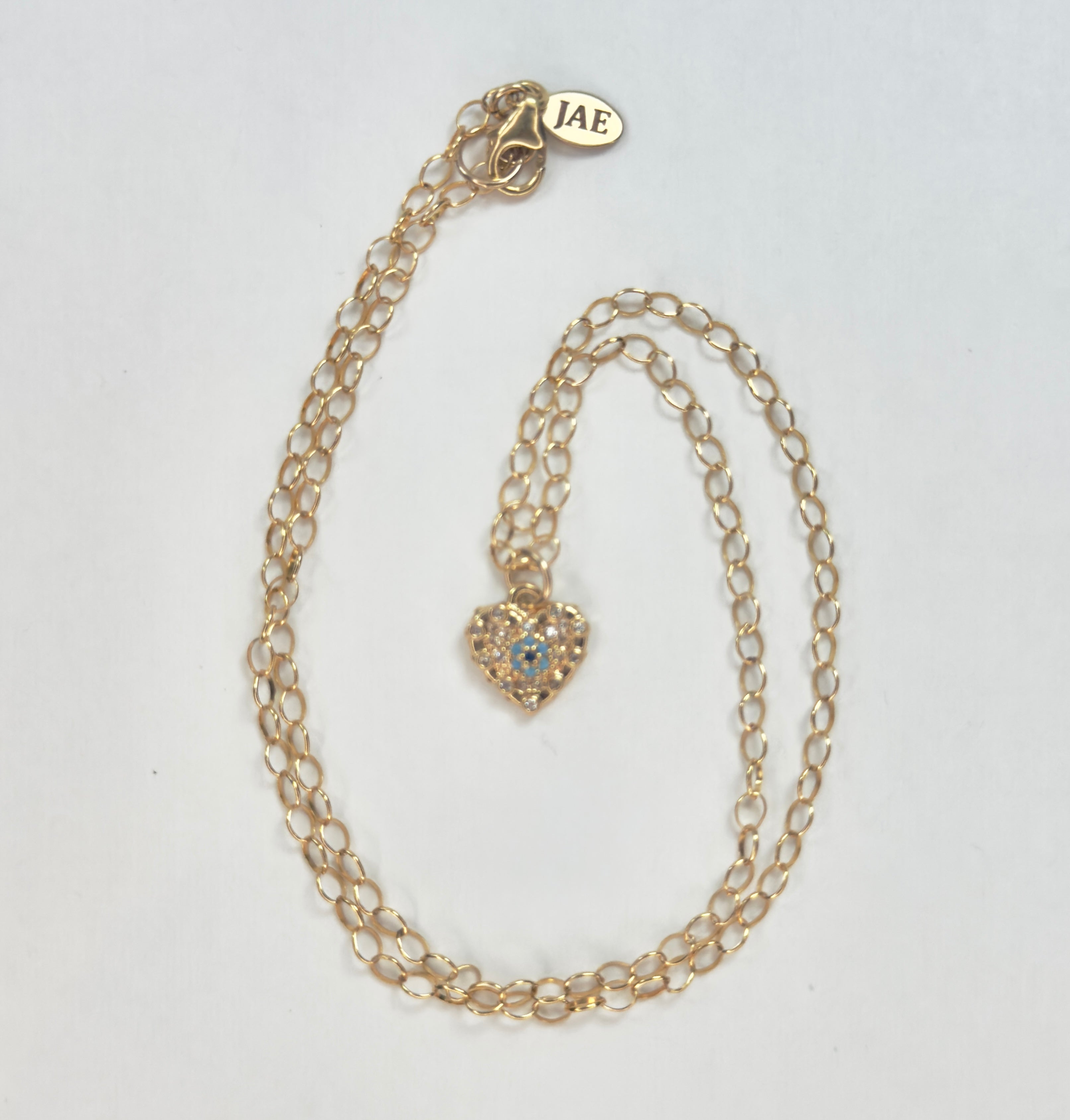 The Ivy -Evil Eye Heart with Cubic Zirconia Necklace