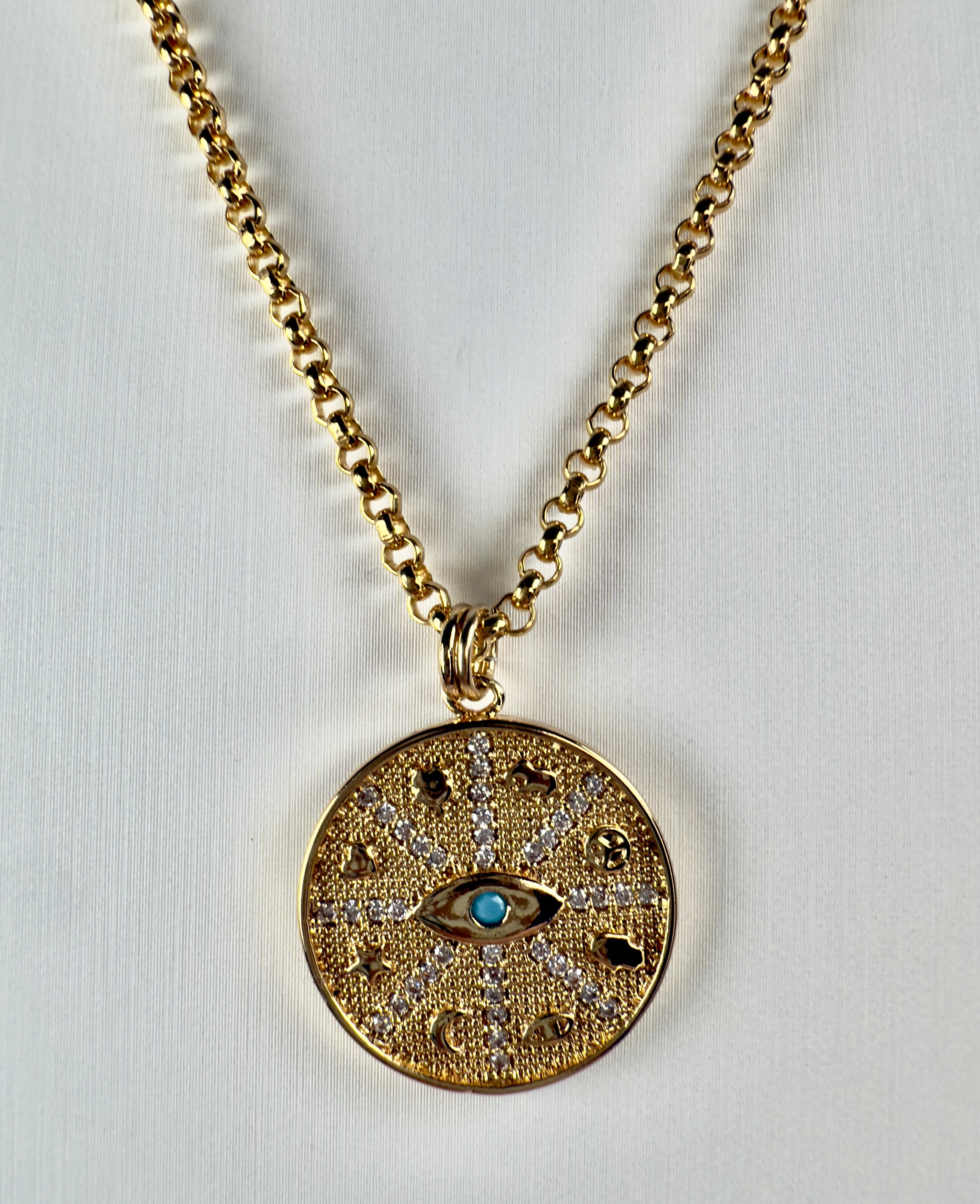 The Mitra - Evil Eye Lucky Medallion Necklace