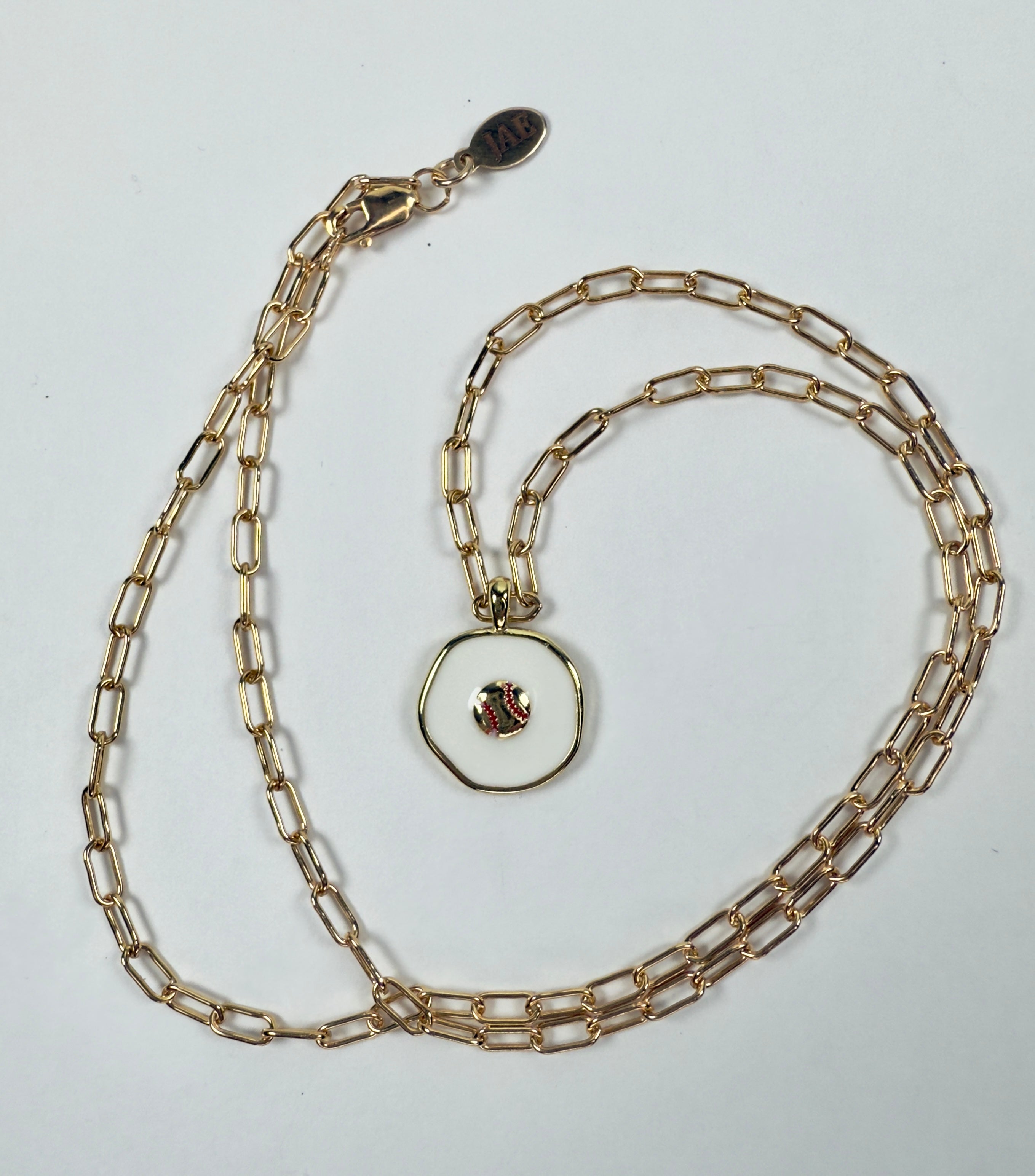 The Robinson - Enamel Baseball Medallion Necklace