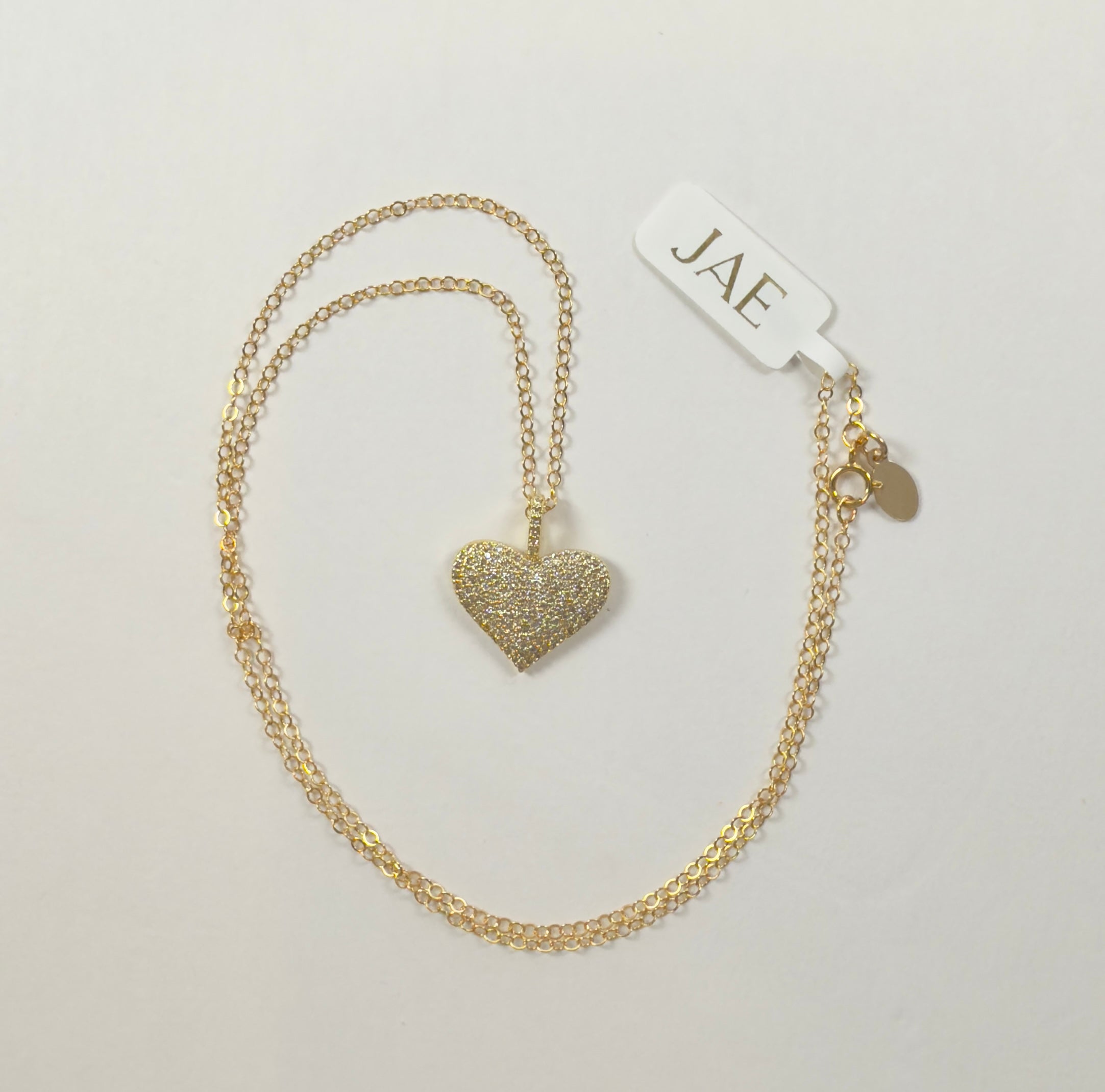 The Margot - Domed Pavé Heart Pendant Necklace