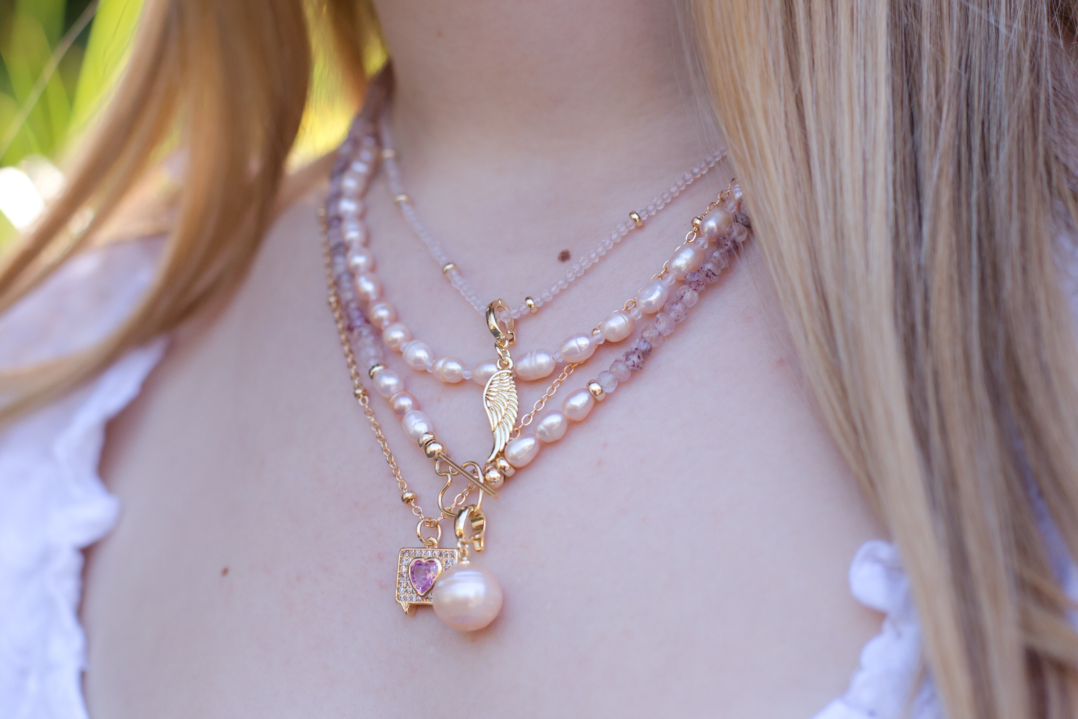 The Alexa - Pink Freshwater Pearl Necklace