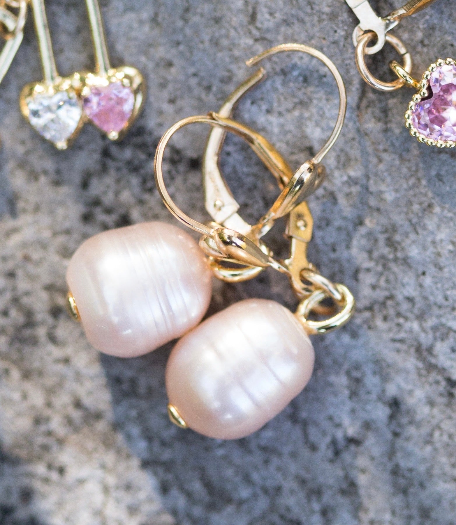 The Sarah - Light Pink Freshwater Pearl Drop Earrings