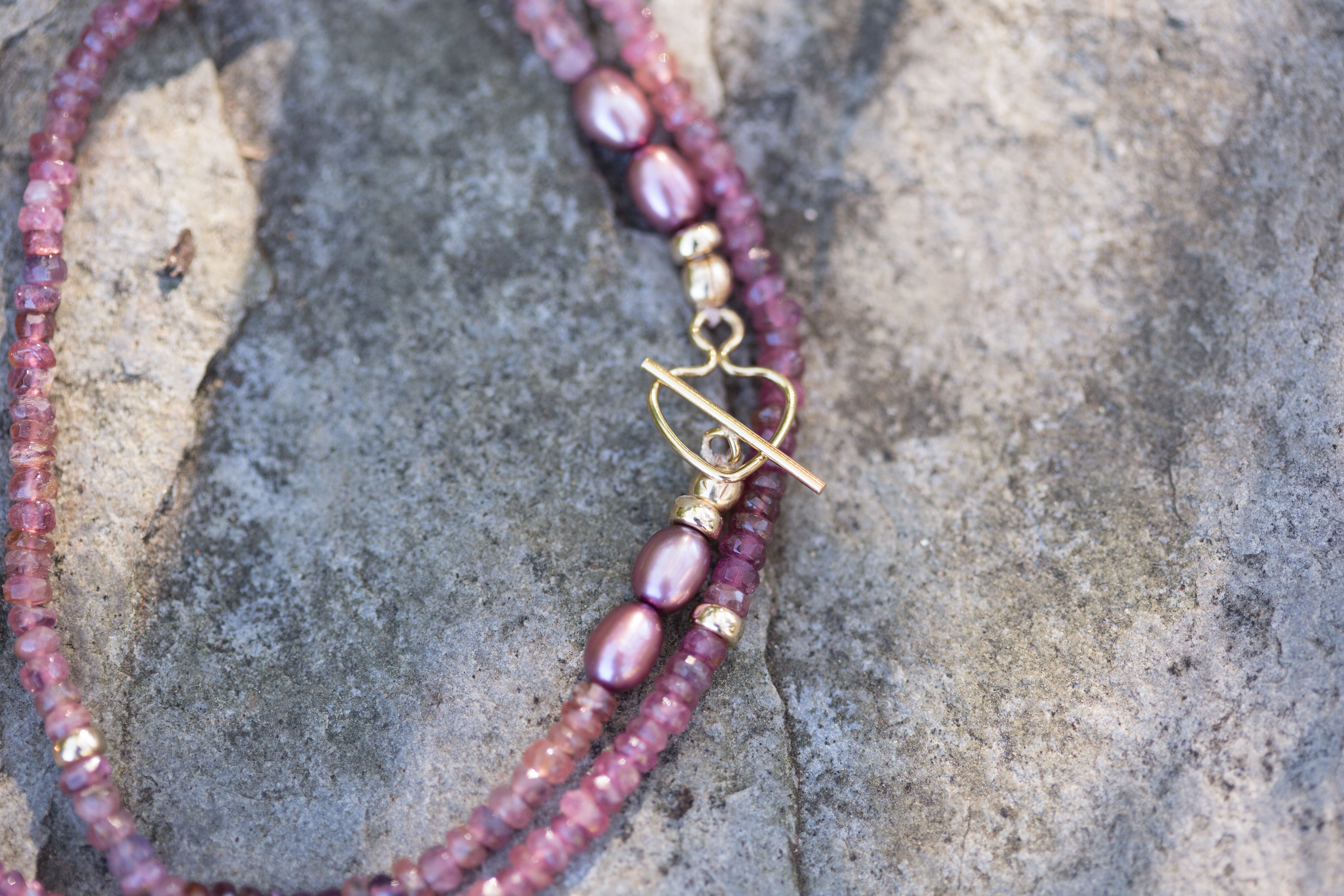 The Michelle - Pink Tourmaline Shaded Necklace