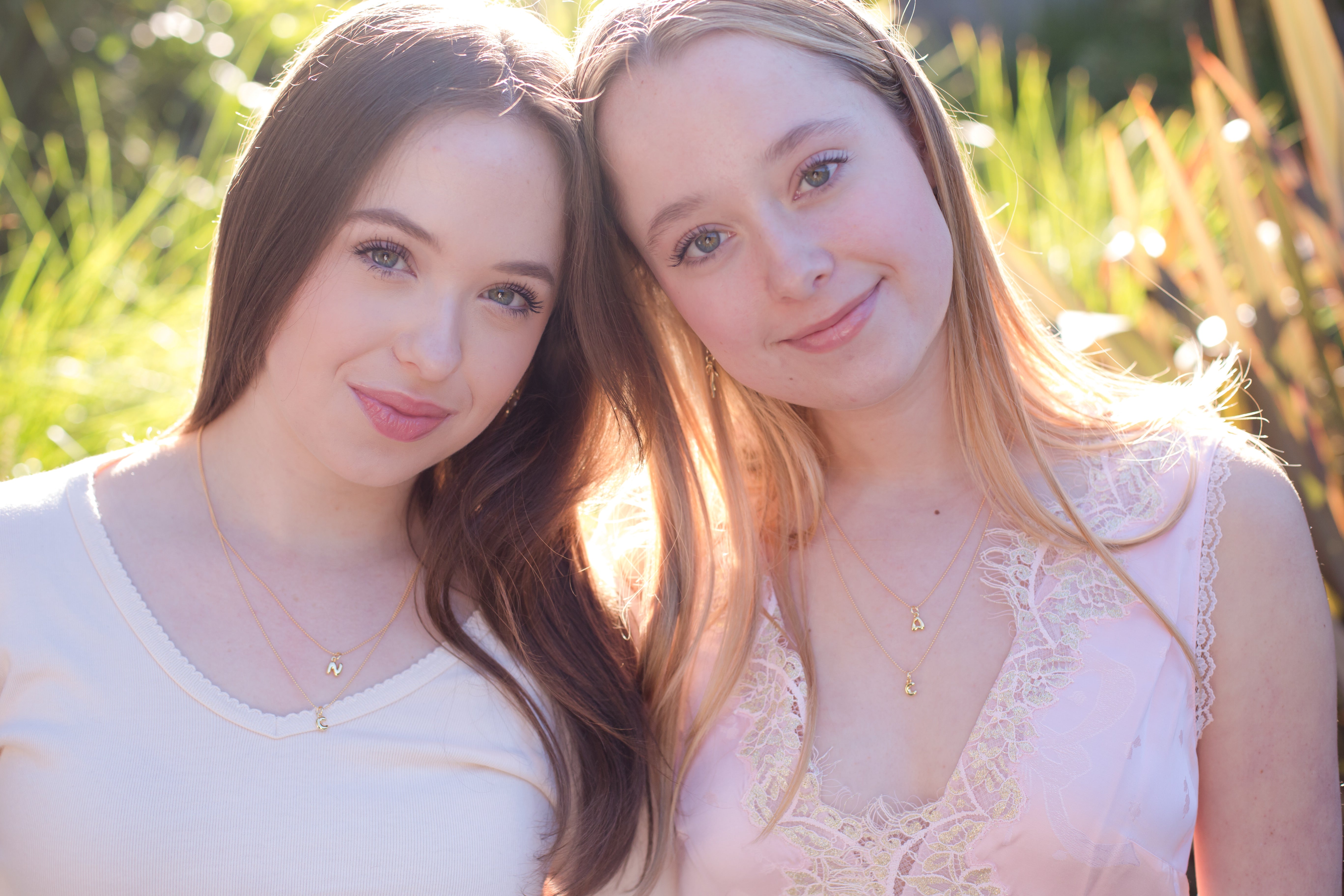 14K Gold Puff Initial Charm on a Ball Chain Necklace