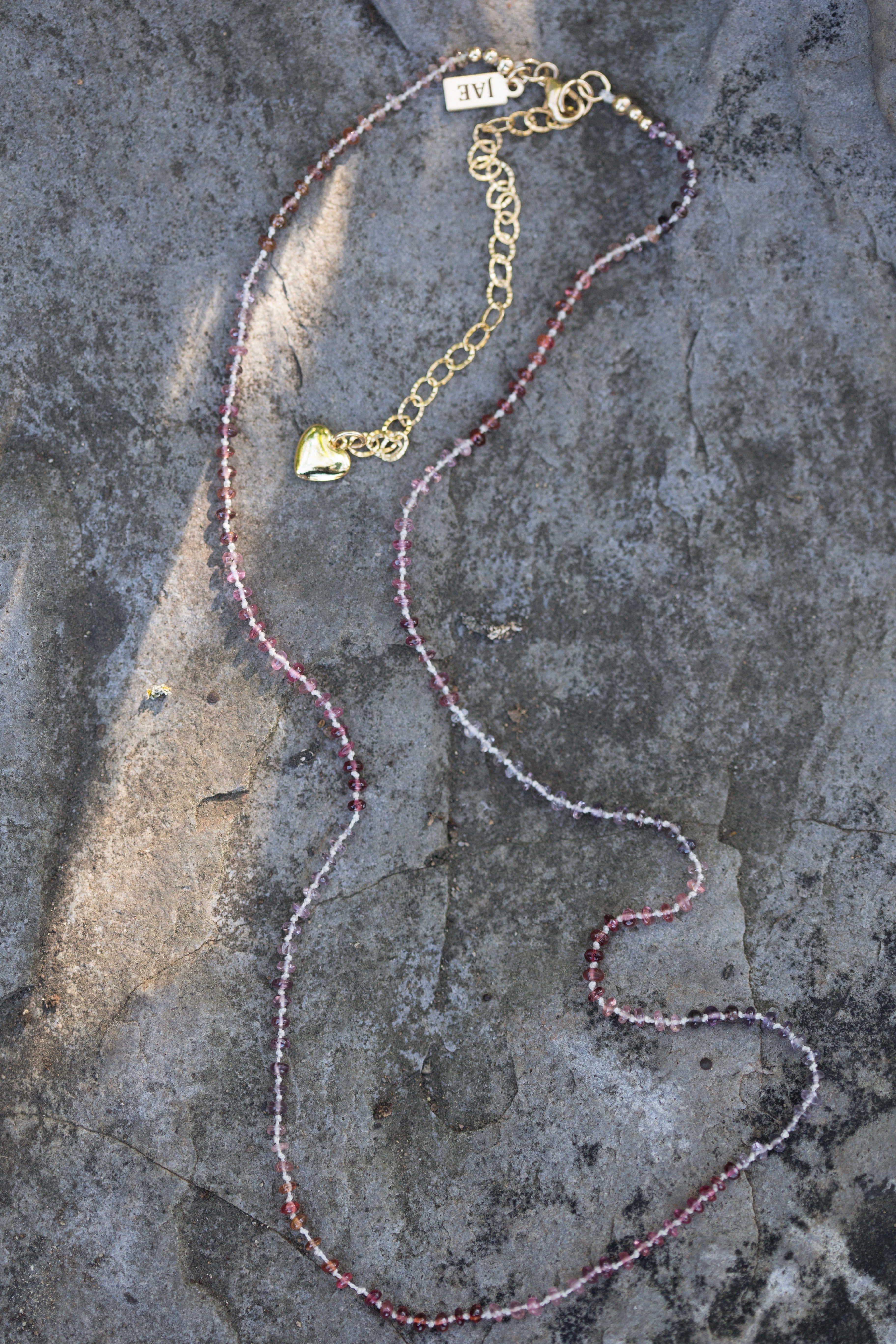 The Julie Ann - A “One of a Kind”  Spinel Shaded Hand Knotted on Silk Necklace