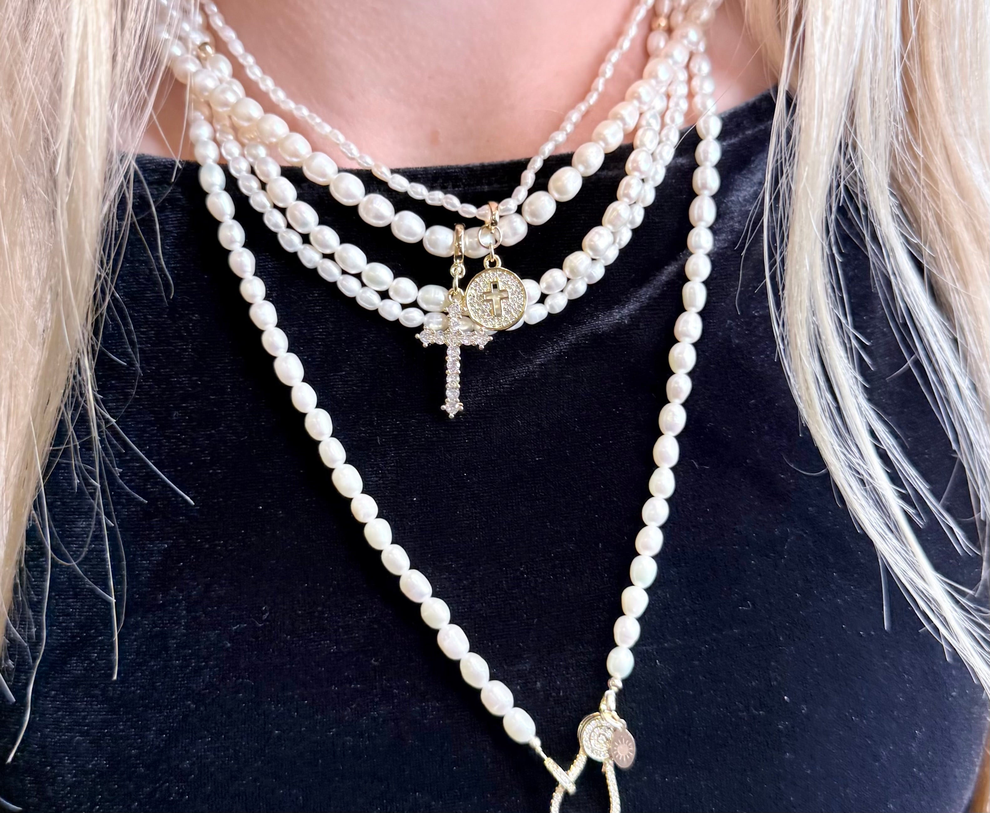 The Fabian - Freshwater Pearl Necklace (Adjustable 16" to 18")