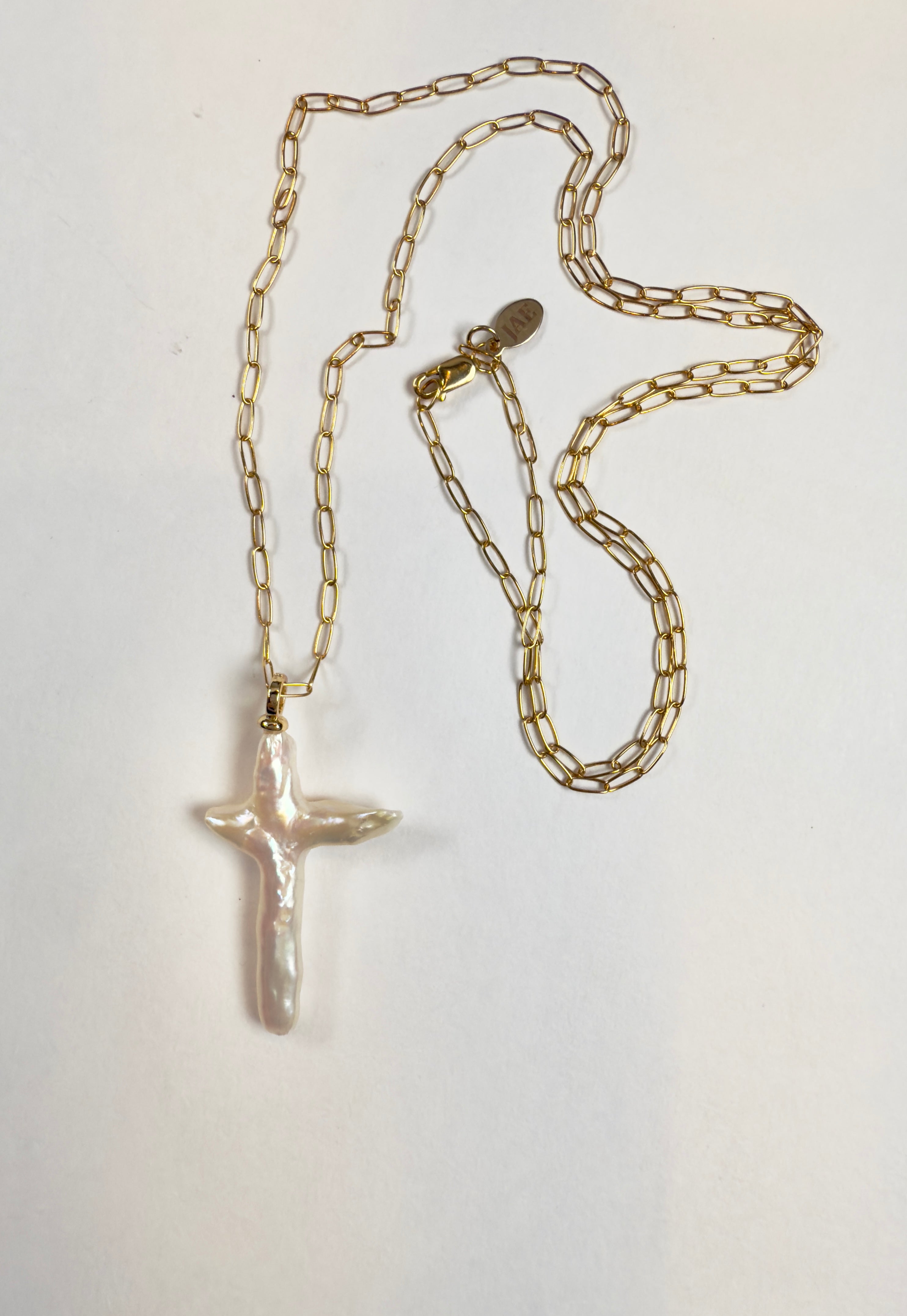 The Anacletus - Freshwater Pearl Cross Necklace