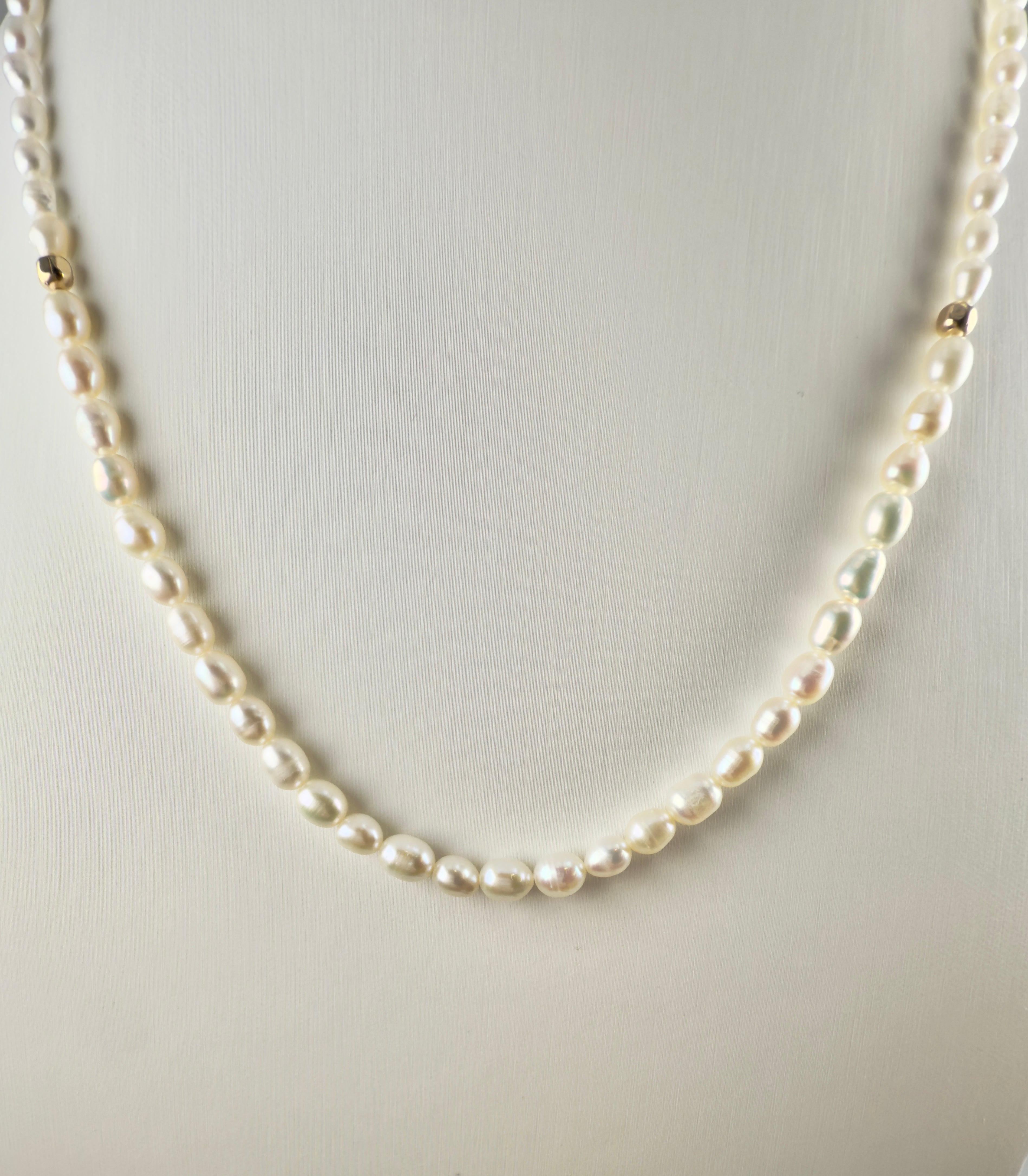 The Sixtus - Freshwater Pearl and Gold Bead Necklace