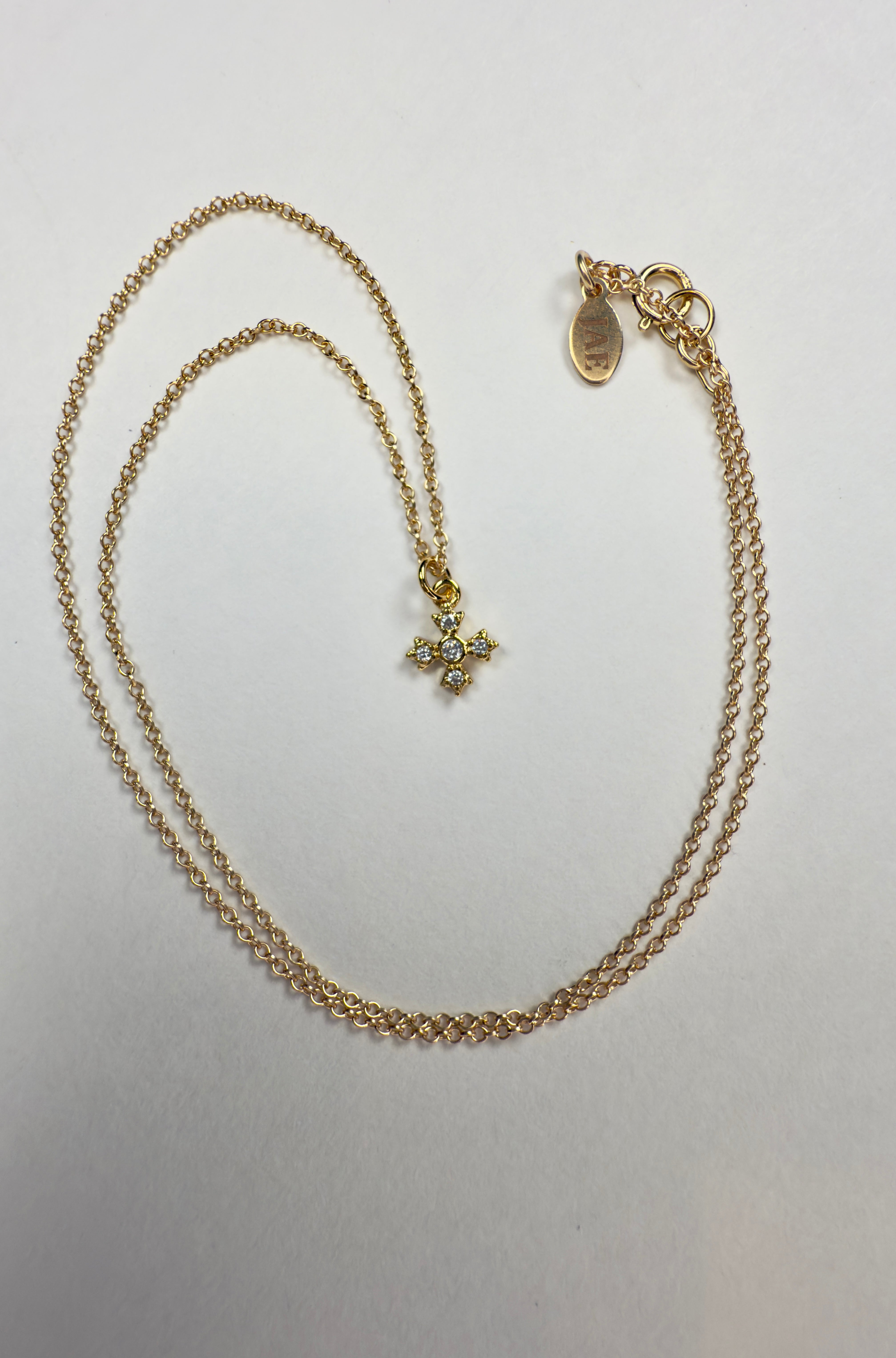 The Lando - Greek Cross Charm with Cubic Zirconia Necklace