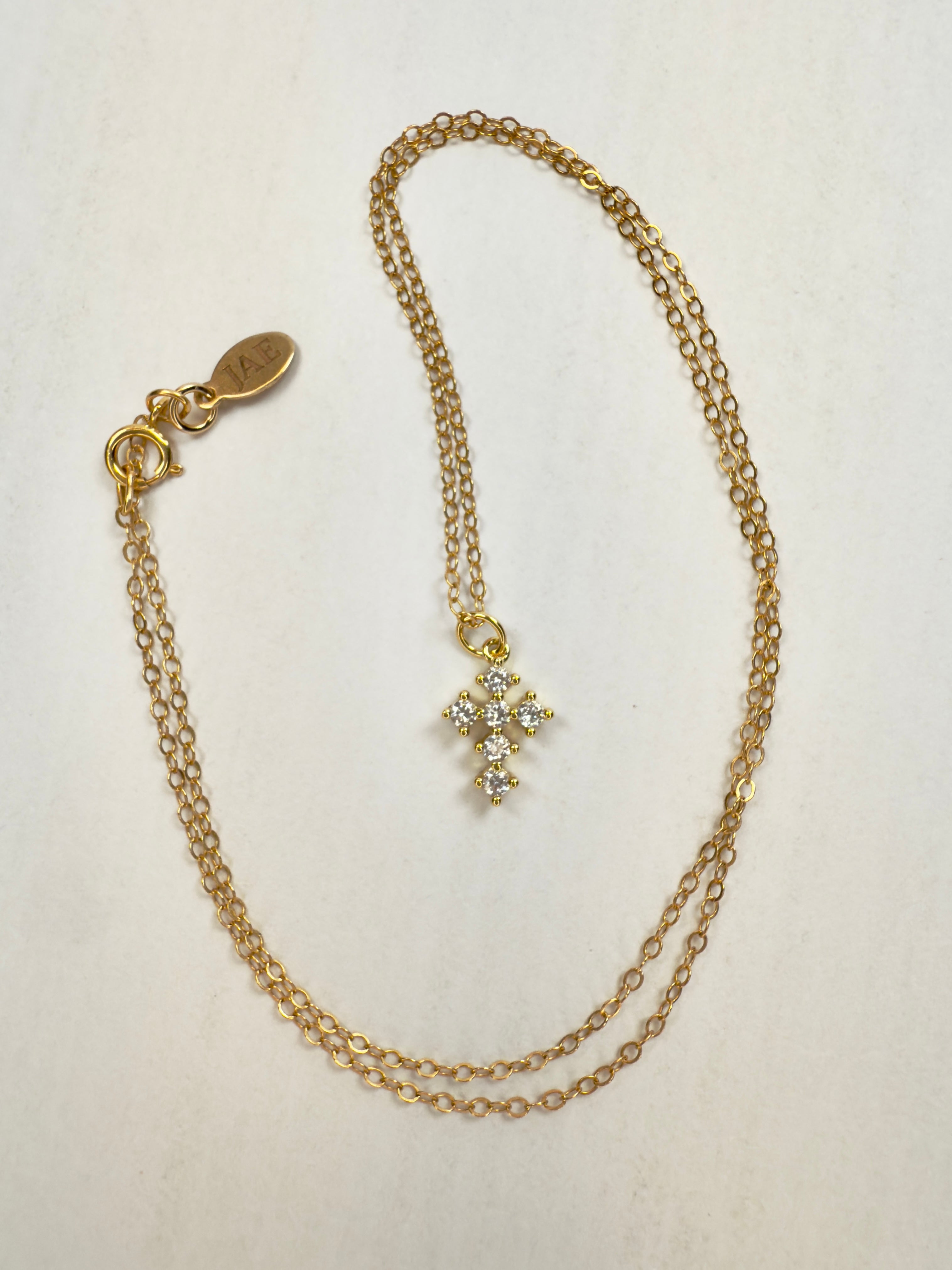 The Marinus - Refined Cross with Cubic Zirconia Necklace