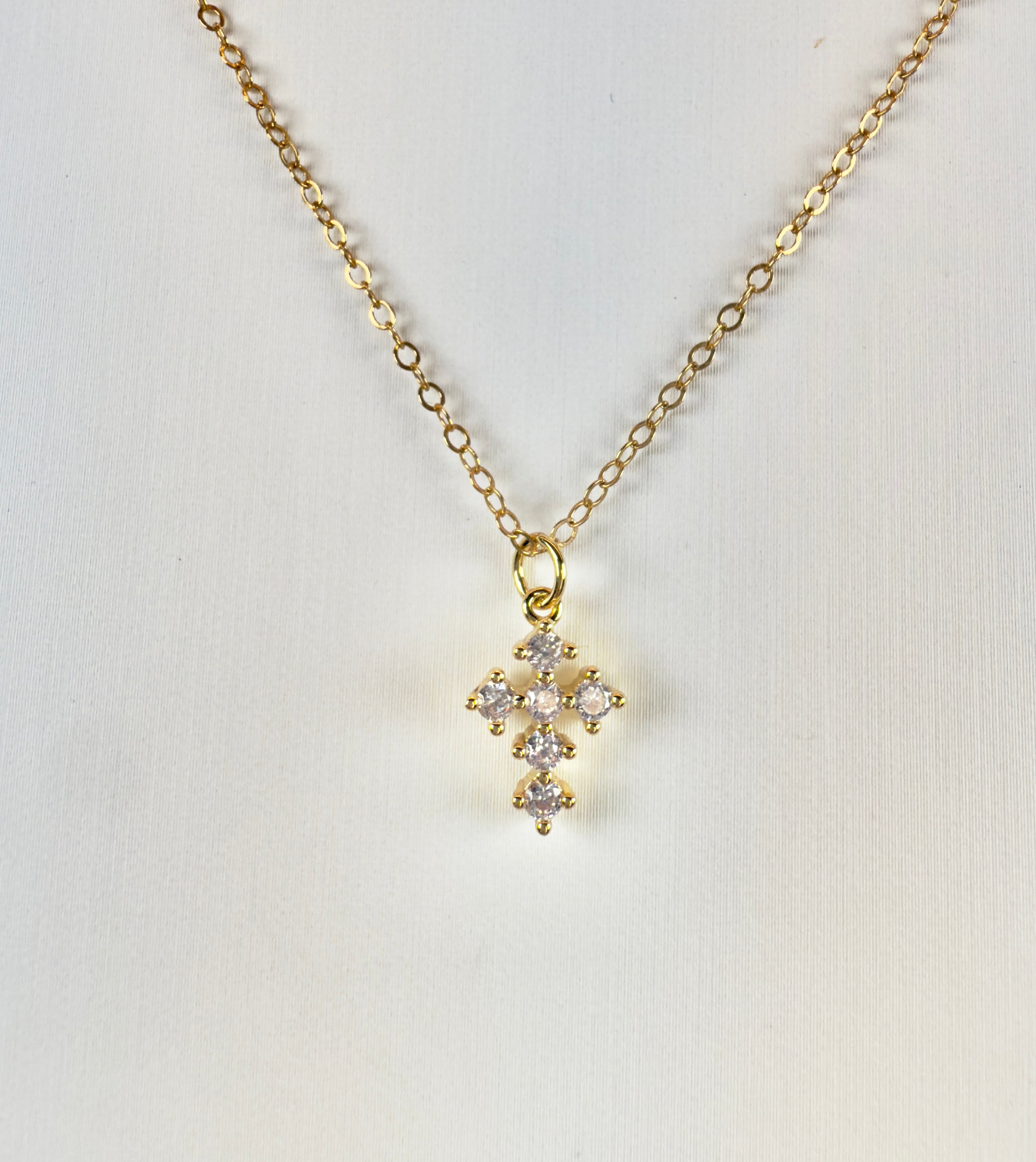 The Marinus - Refined Cross with Cubic Zirconia Necklace
