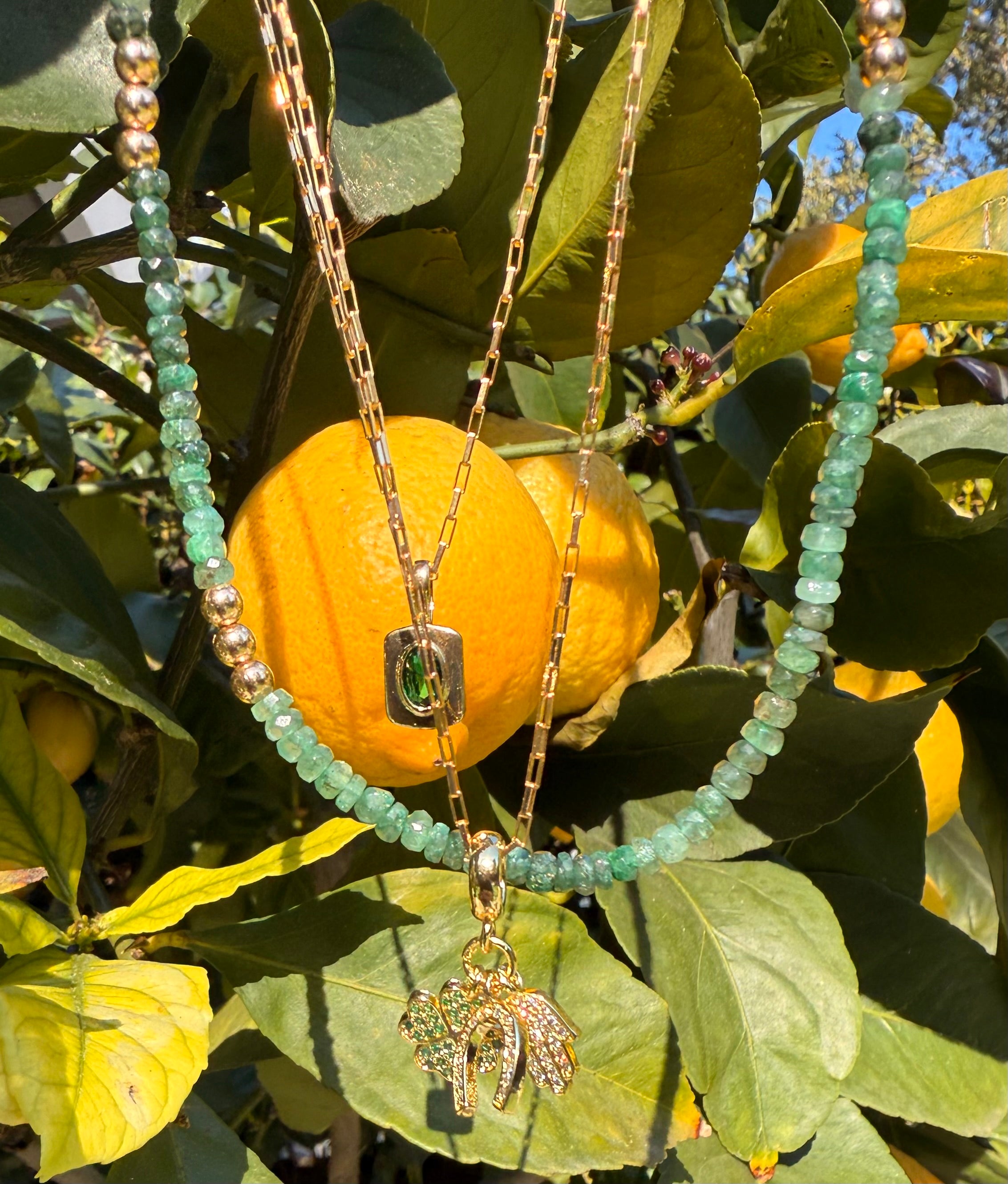 The Patty -  Lucky Multi-Charm and Venetian Box Necklace