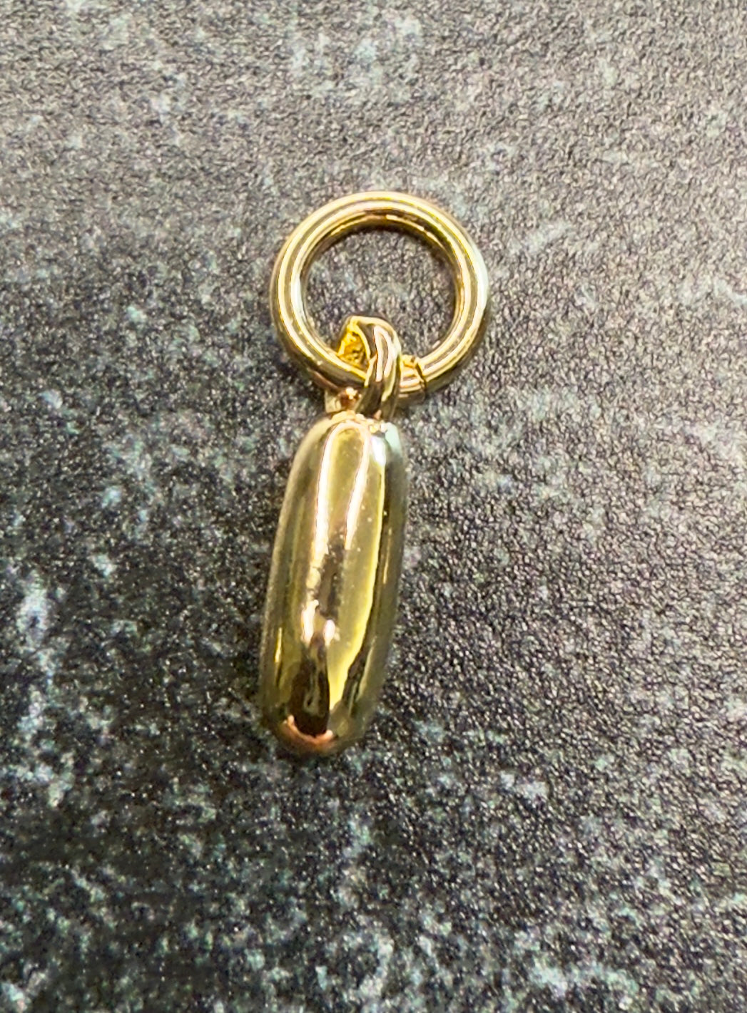 14K Gold Puff Initial Charm on a Ball Chain Necklace