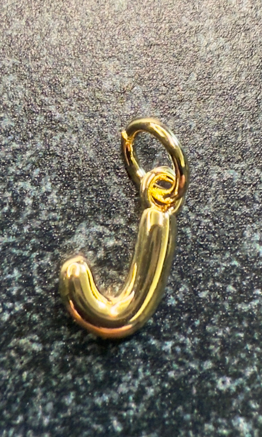 14K Gold Puff Initial Charm on a Ball Chain Necklace