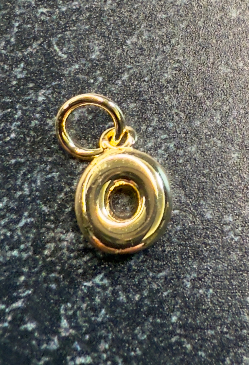 14K Gold Puff Initial Charm on a Ball Chain Necklace