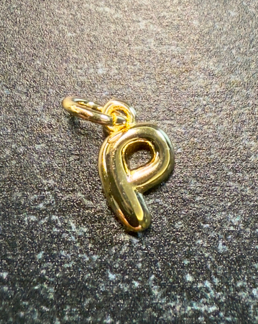 14K Gold Puff Initial Charm on a Ball Chain Necklace