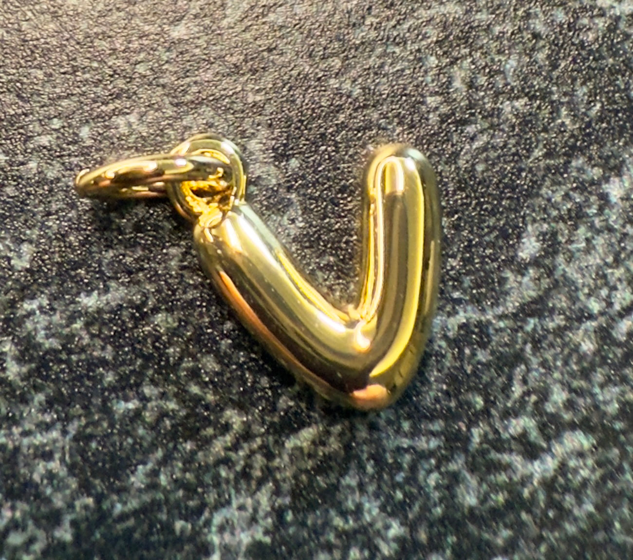 14K Gold Puff Initial Charm on a Ball Chain Necklace