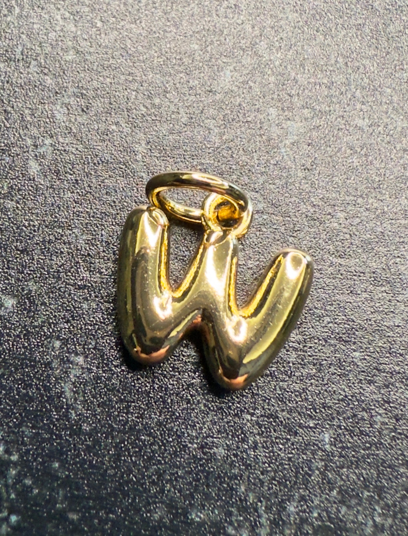 14K Gold Puff Initial Charm on a Ball Chain Necklace