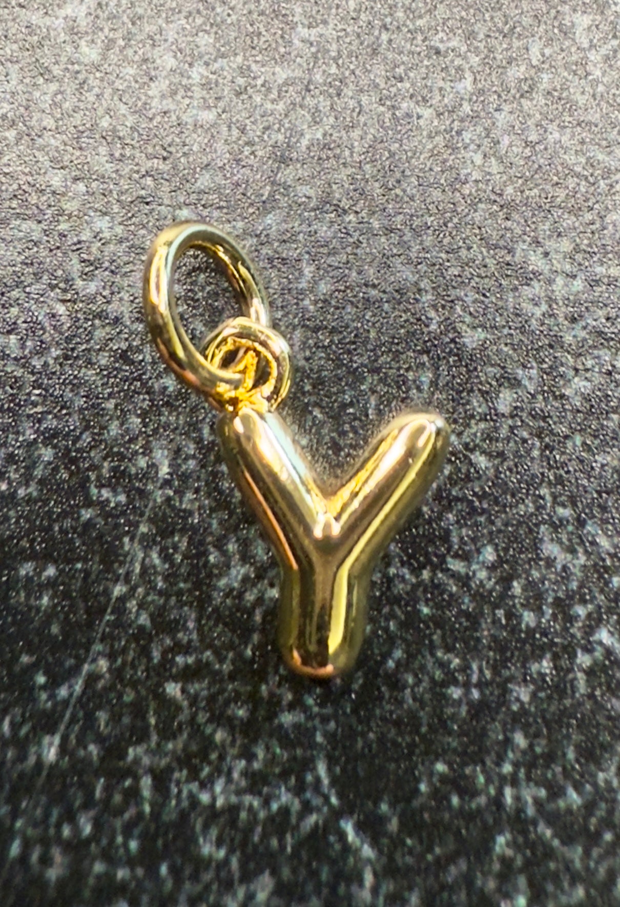 14K Gold Puff Initial Charm on a Ball Chain Necklace