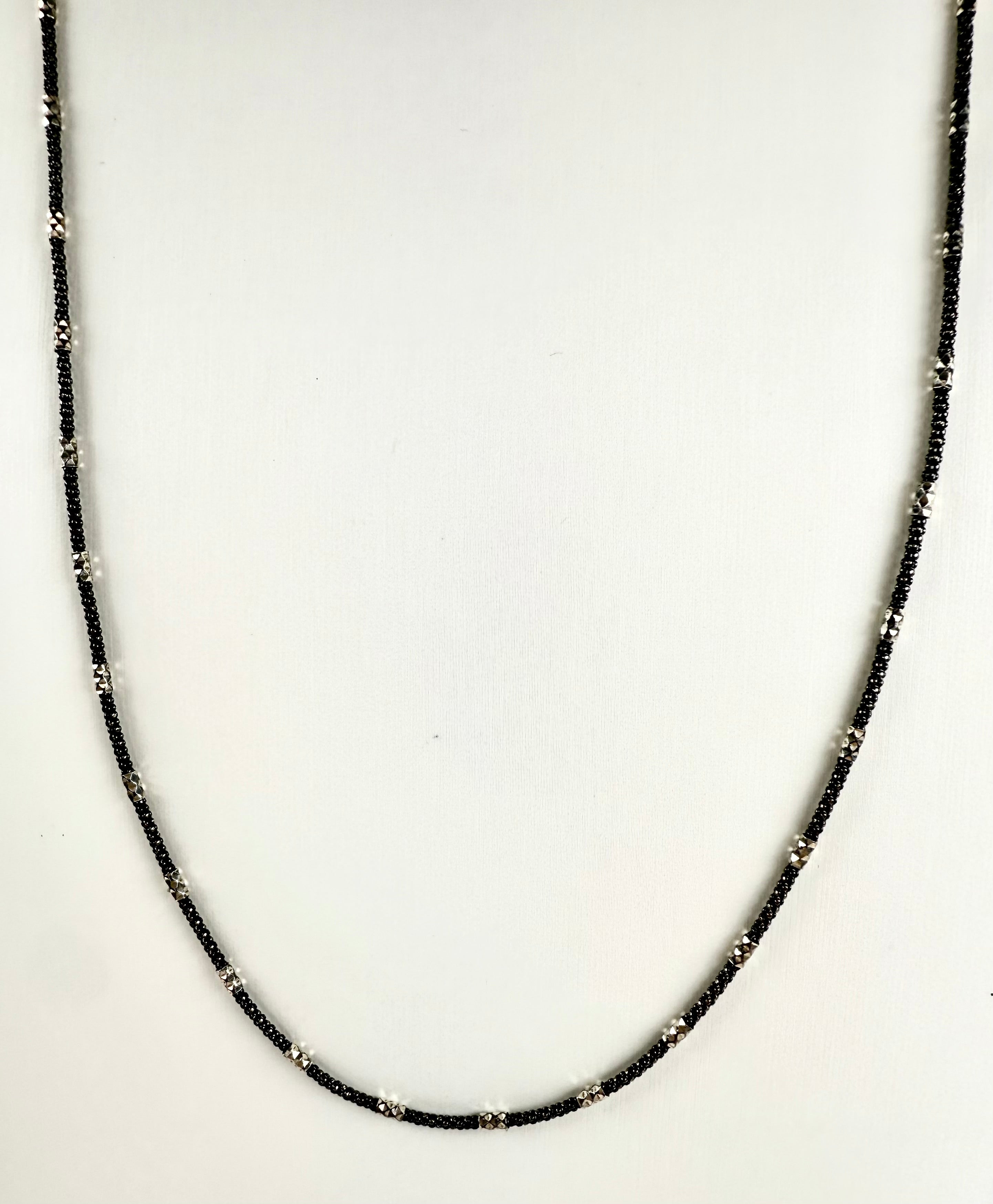 The Nick - Black Rhodium and Textured Sterling Silver Necklace