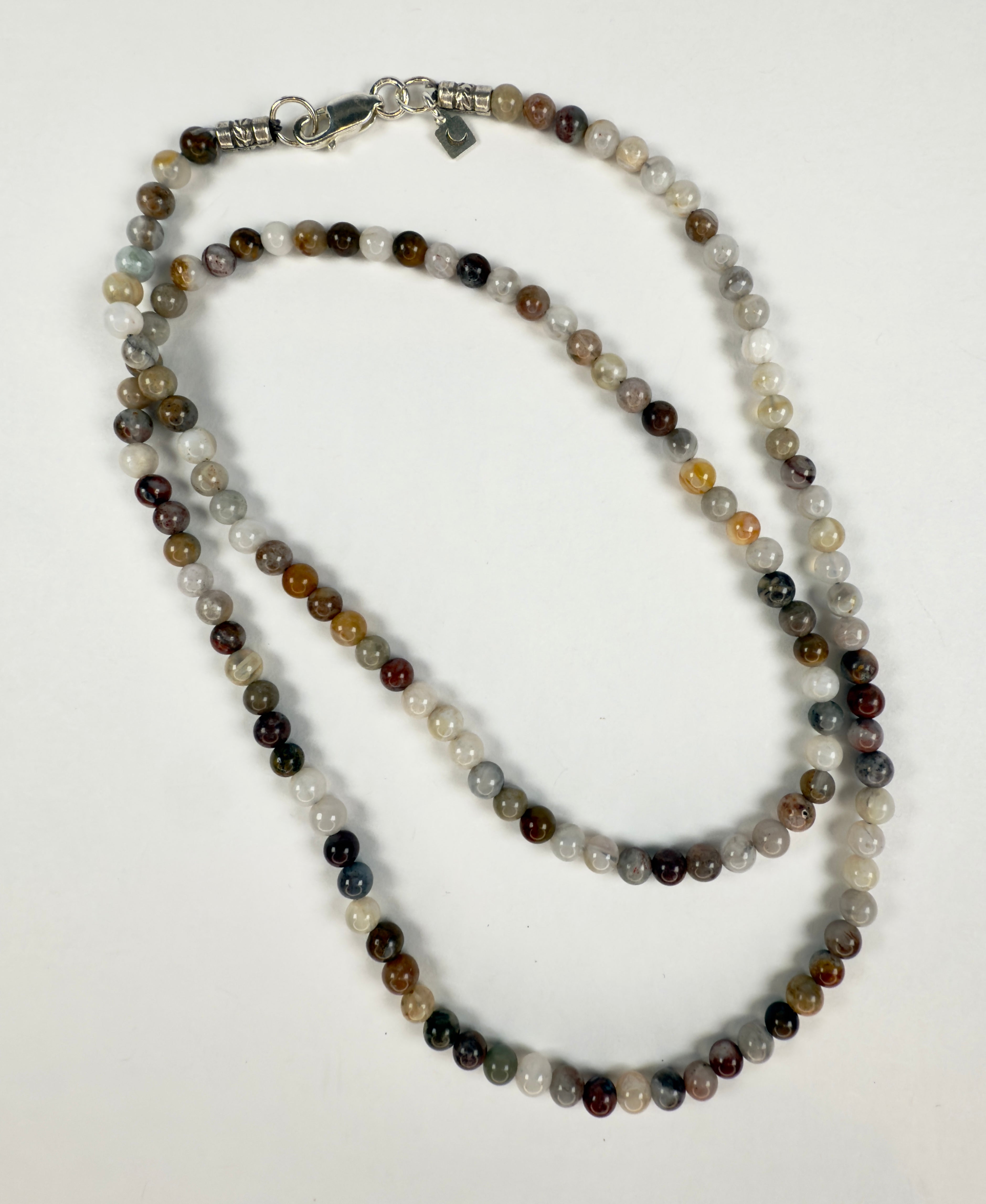 The Gary - Bamboo Agate Beaded Necklace