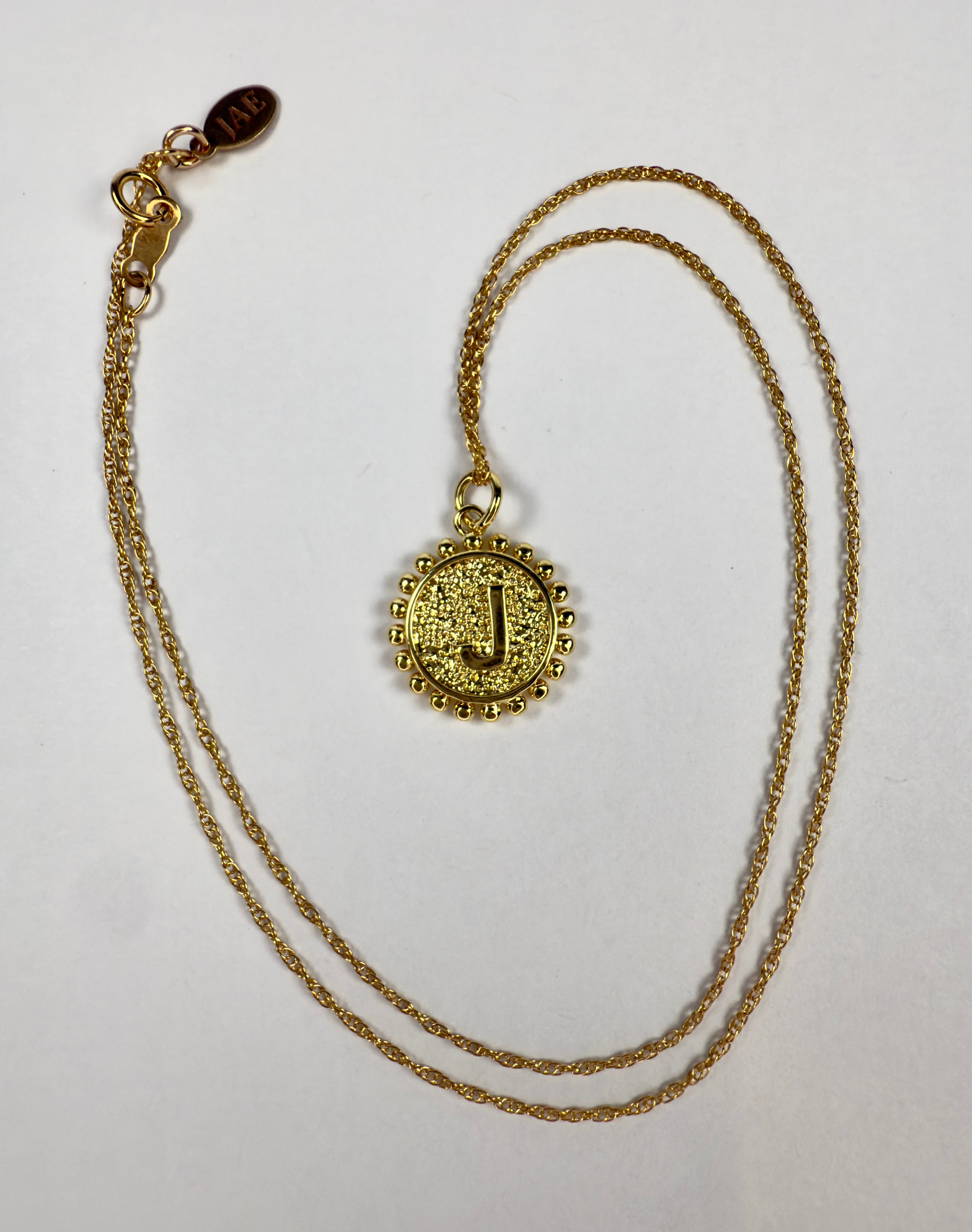 The Initial Double Sided Medallion Necklace - (A through Z)