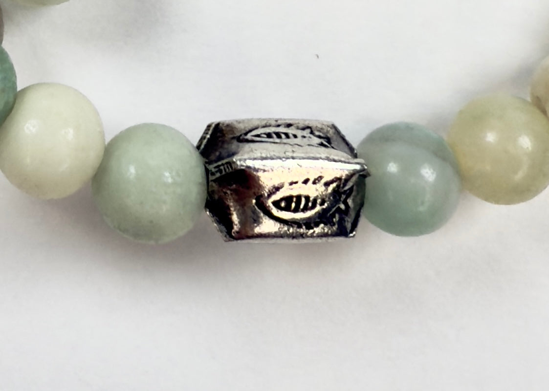 The Angus - Amazonite and Silver Beaded Bracelet