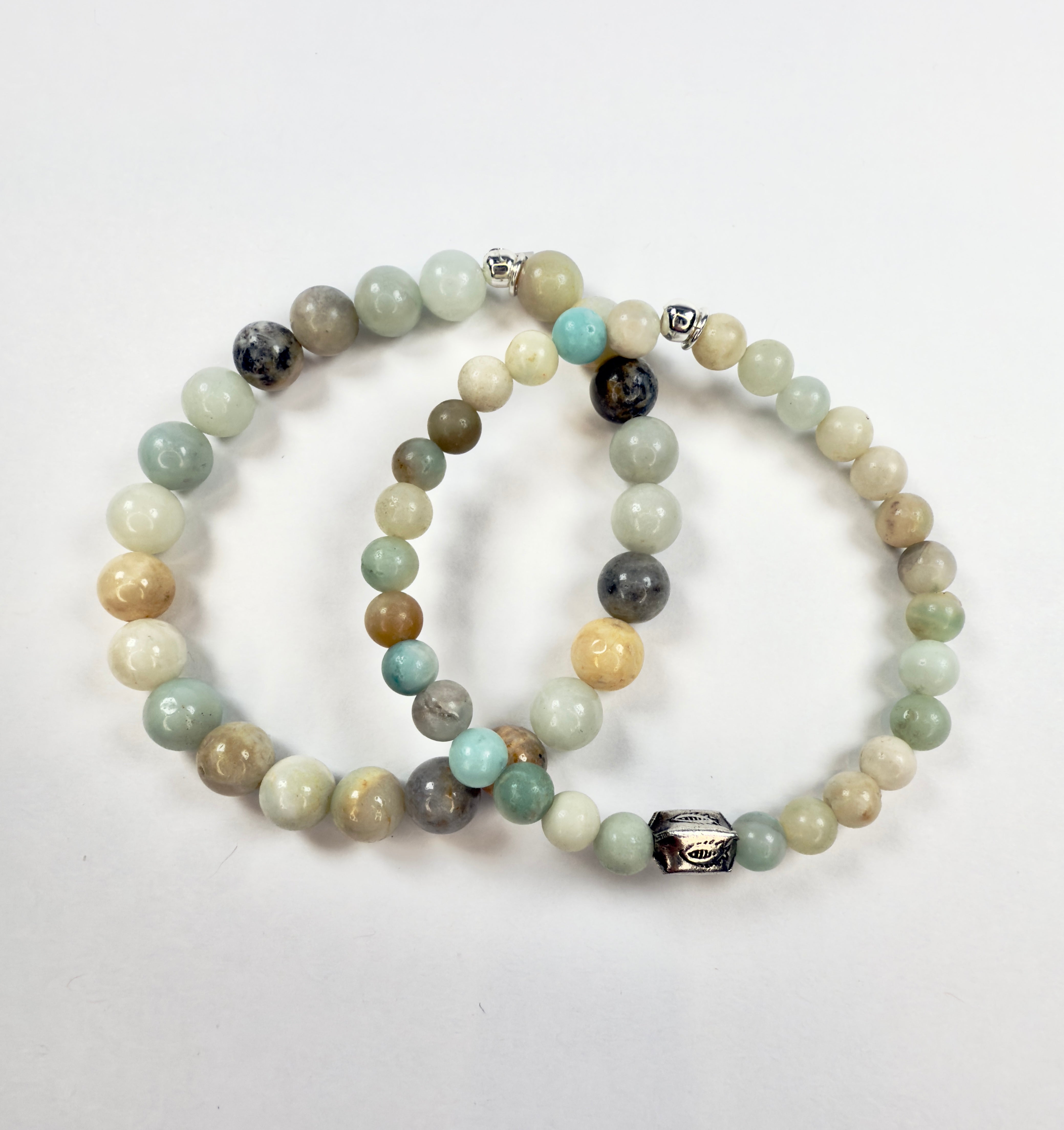 The Angus - Amazonite and Silver Beaded Bracelet