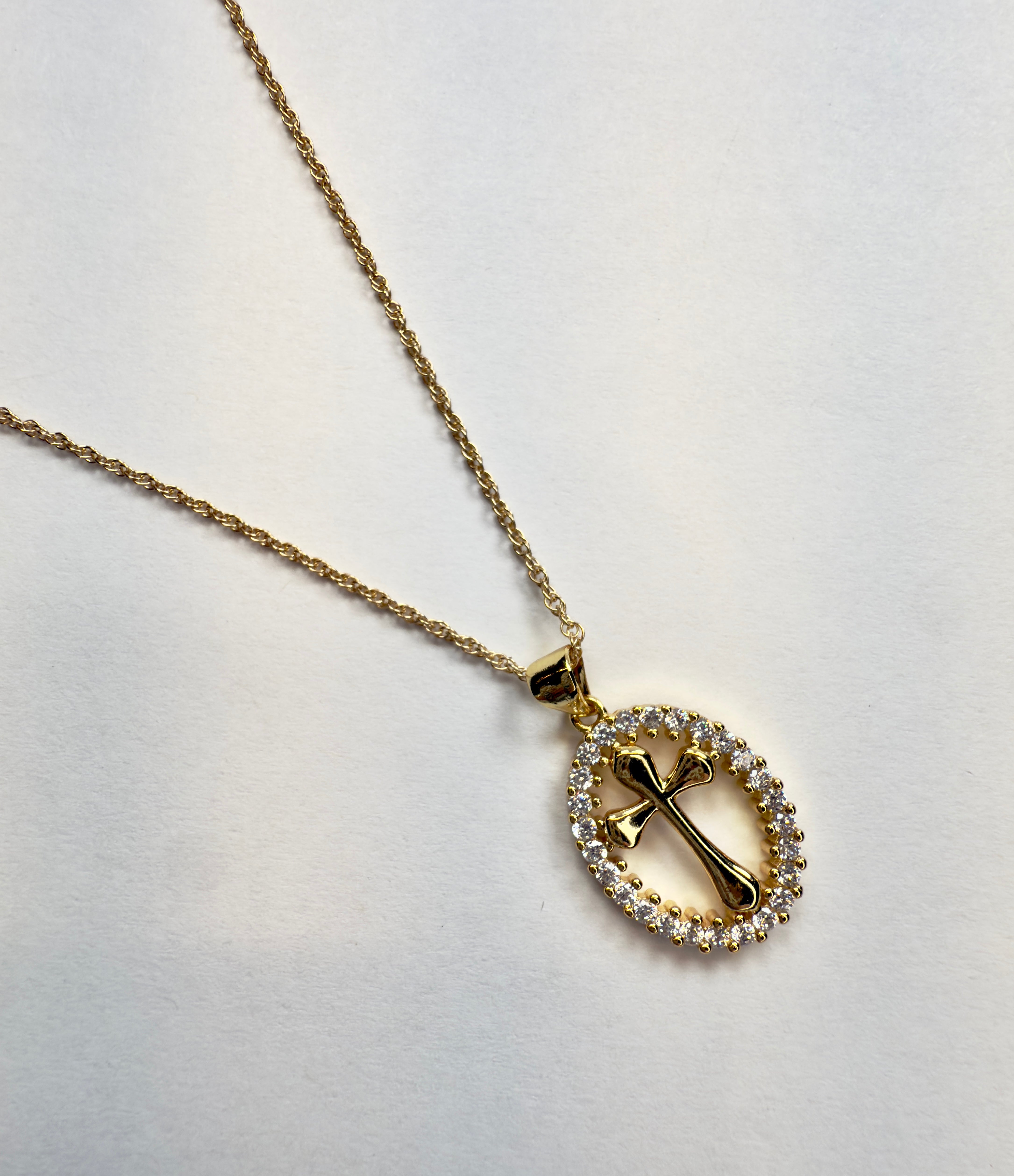 The Essig - Cross in Oval Frame Necklace