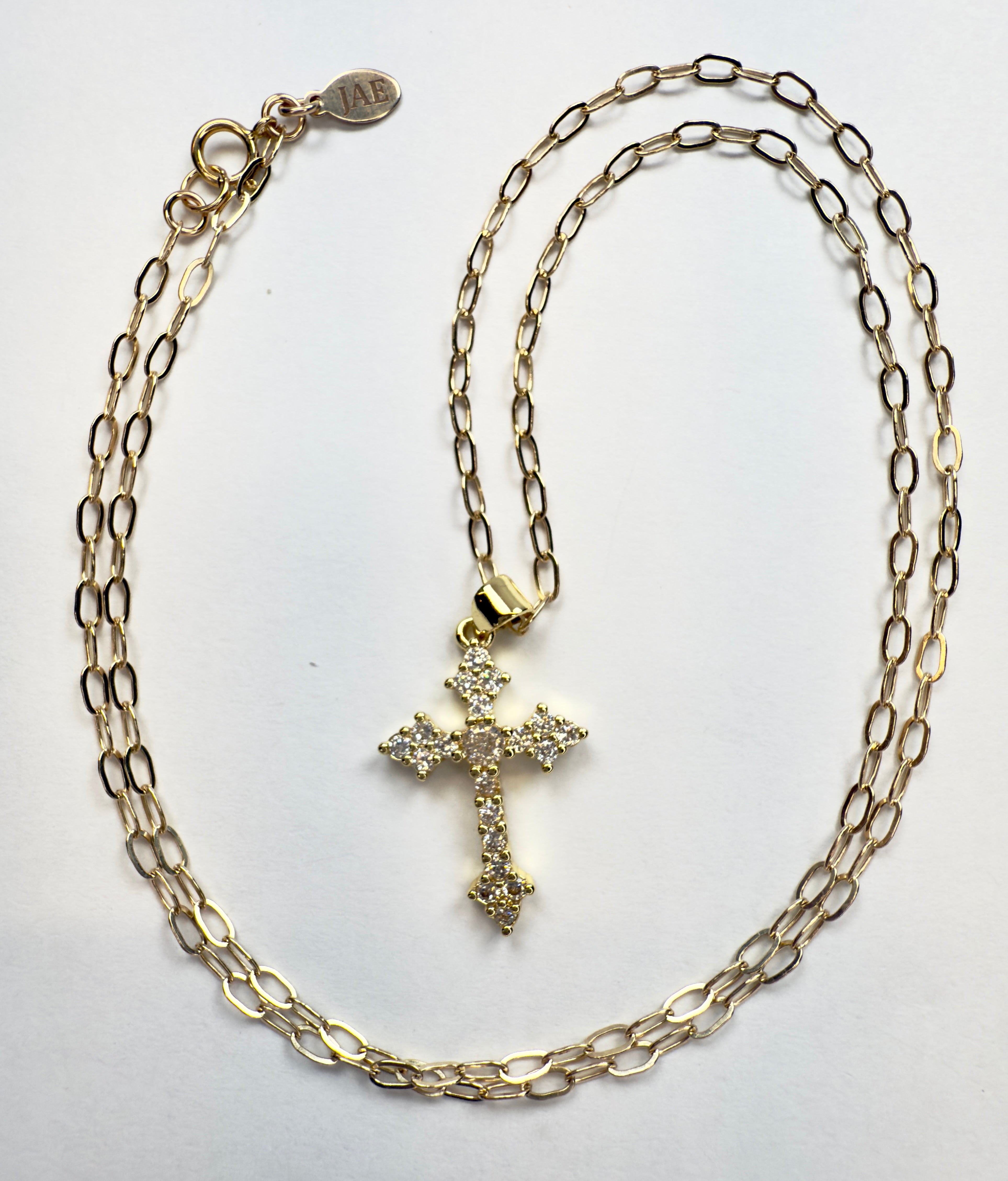 The Angillela - Cross with Brilliant Cubic Zirconia Accents Necklace