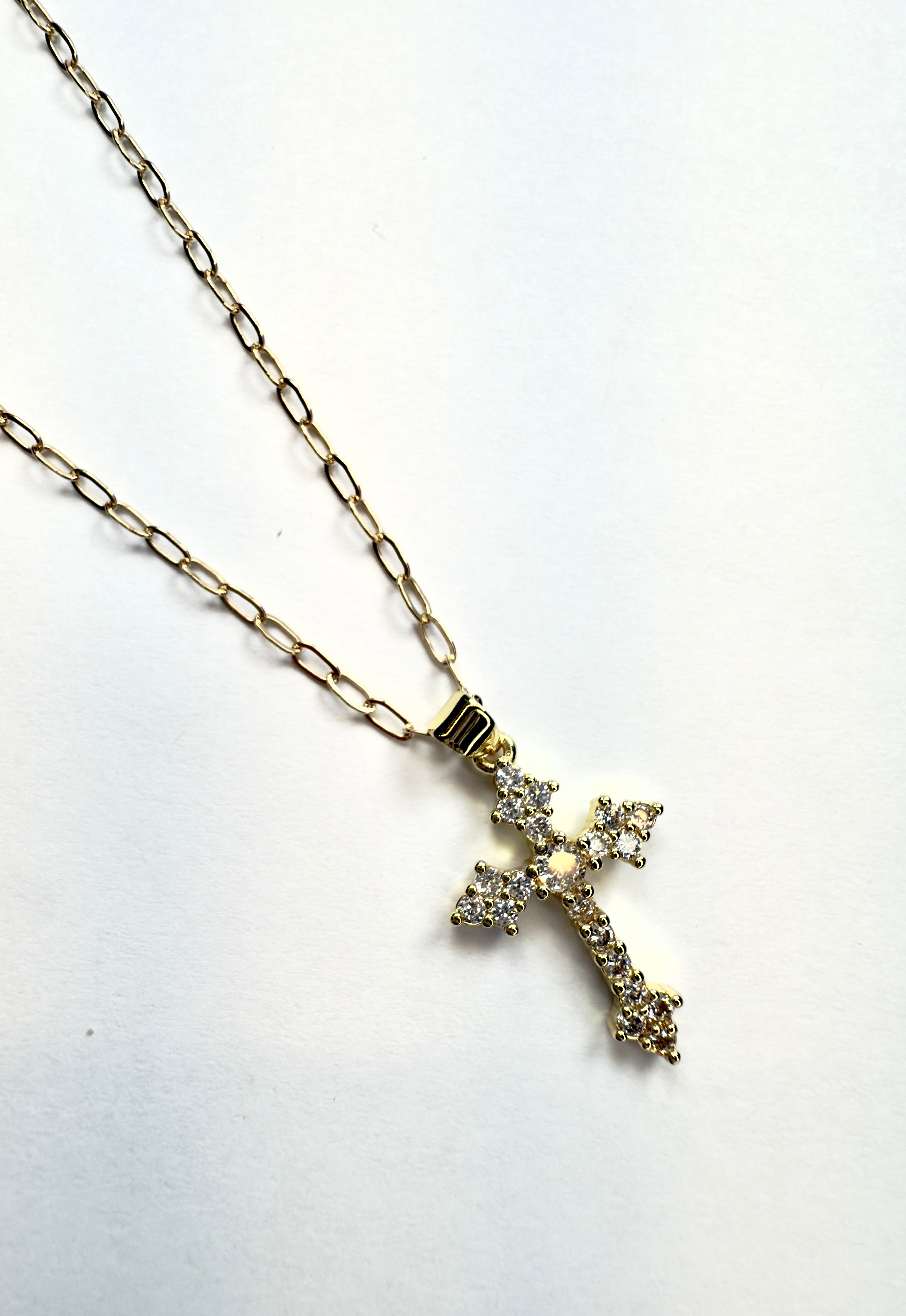 The Angillela - Cross with Brilliant Cubic Zirconia Accents Necklace