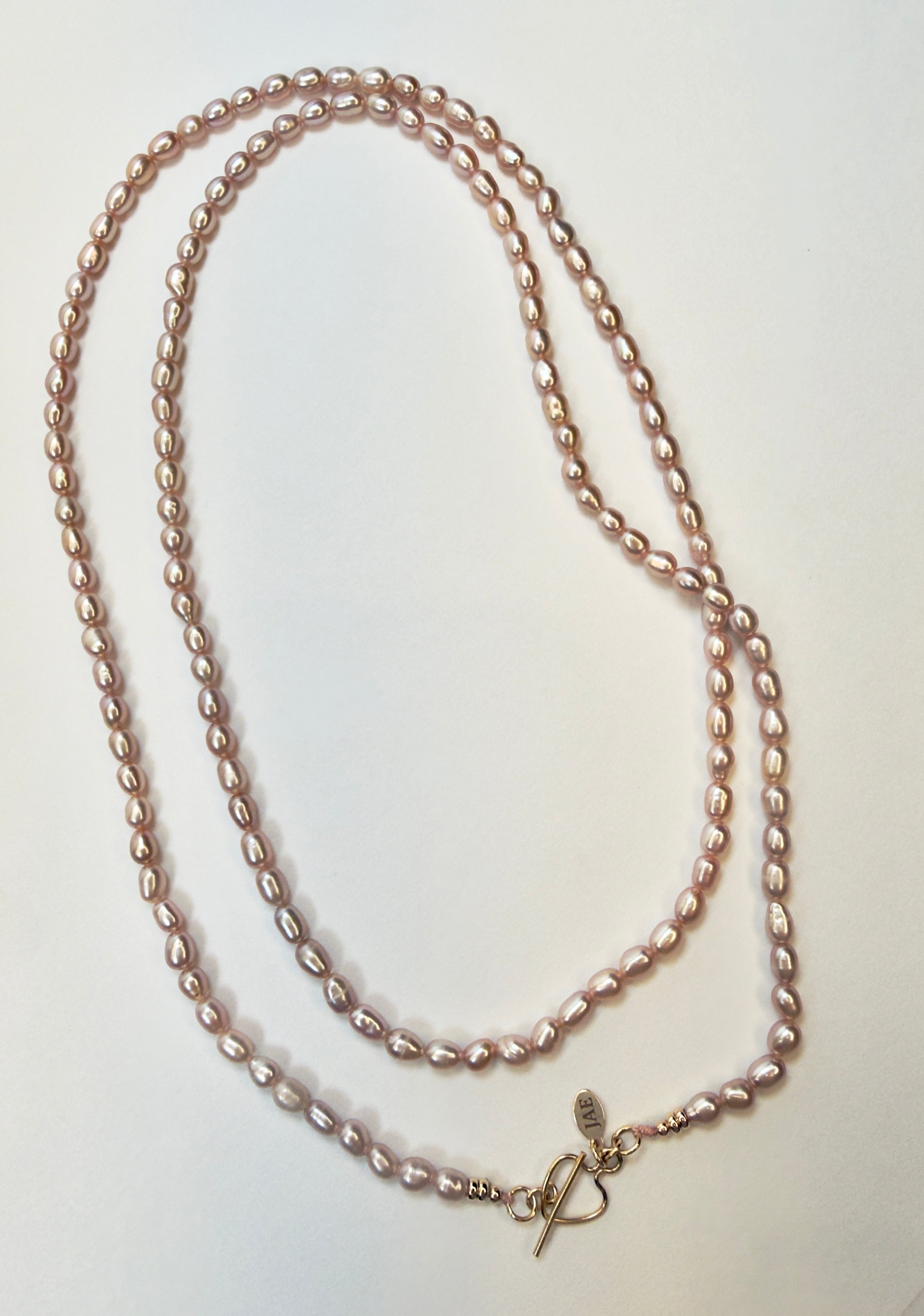 The Clara - Double Wrap Pink Freshwater Pearl Necklace with Heart Toggle Clasp