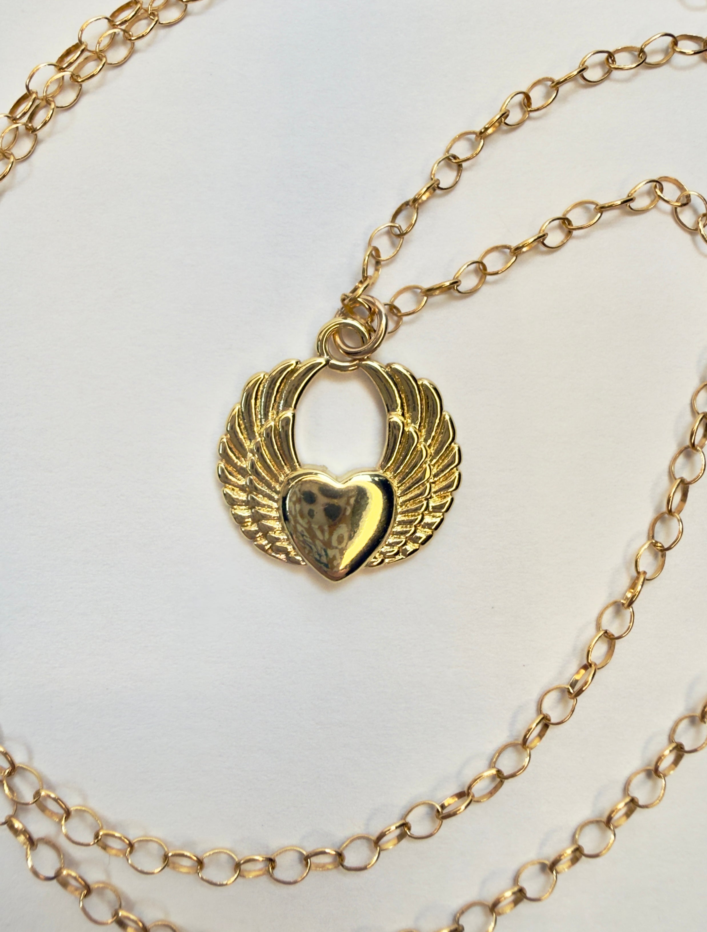 The Edith - Winged Heart Charm Necklace