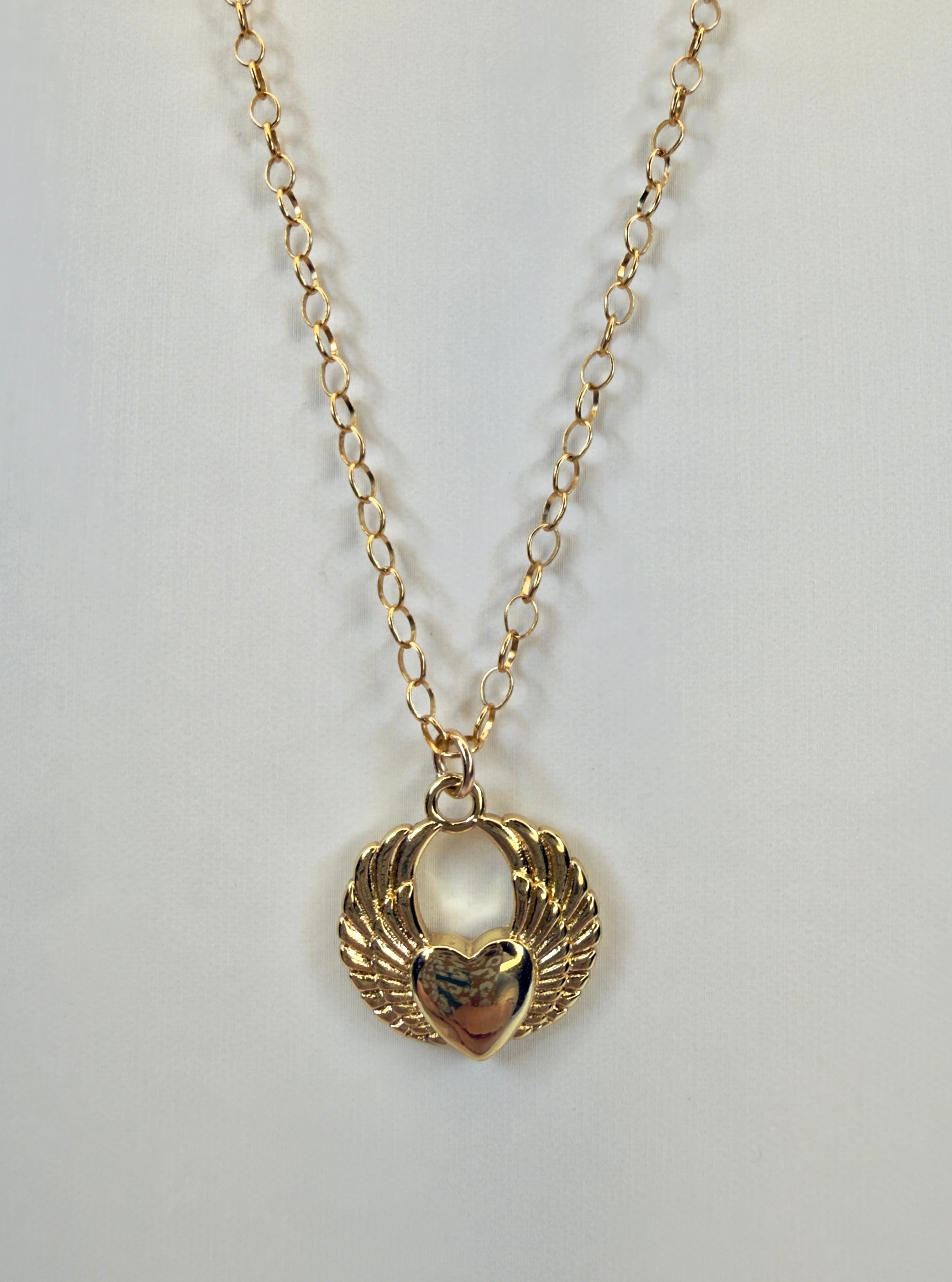 The Edith - Winged Heart Charm Necklace