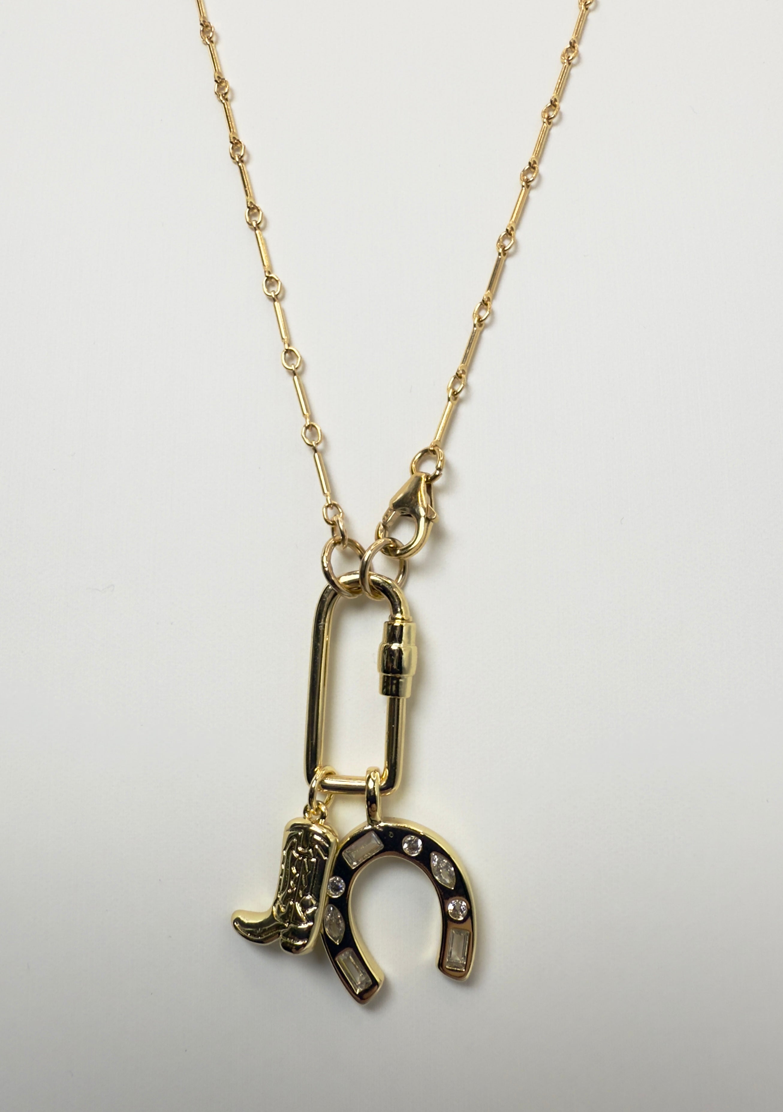 The Jimmy Long Bar and Ring Carabiner and Charm Necklace