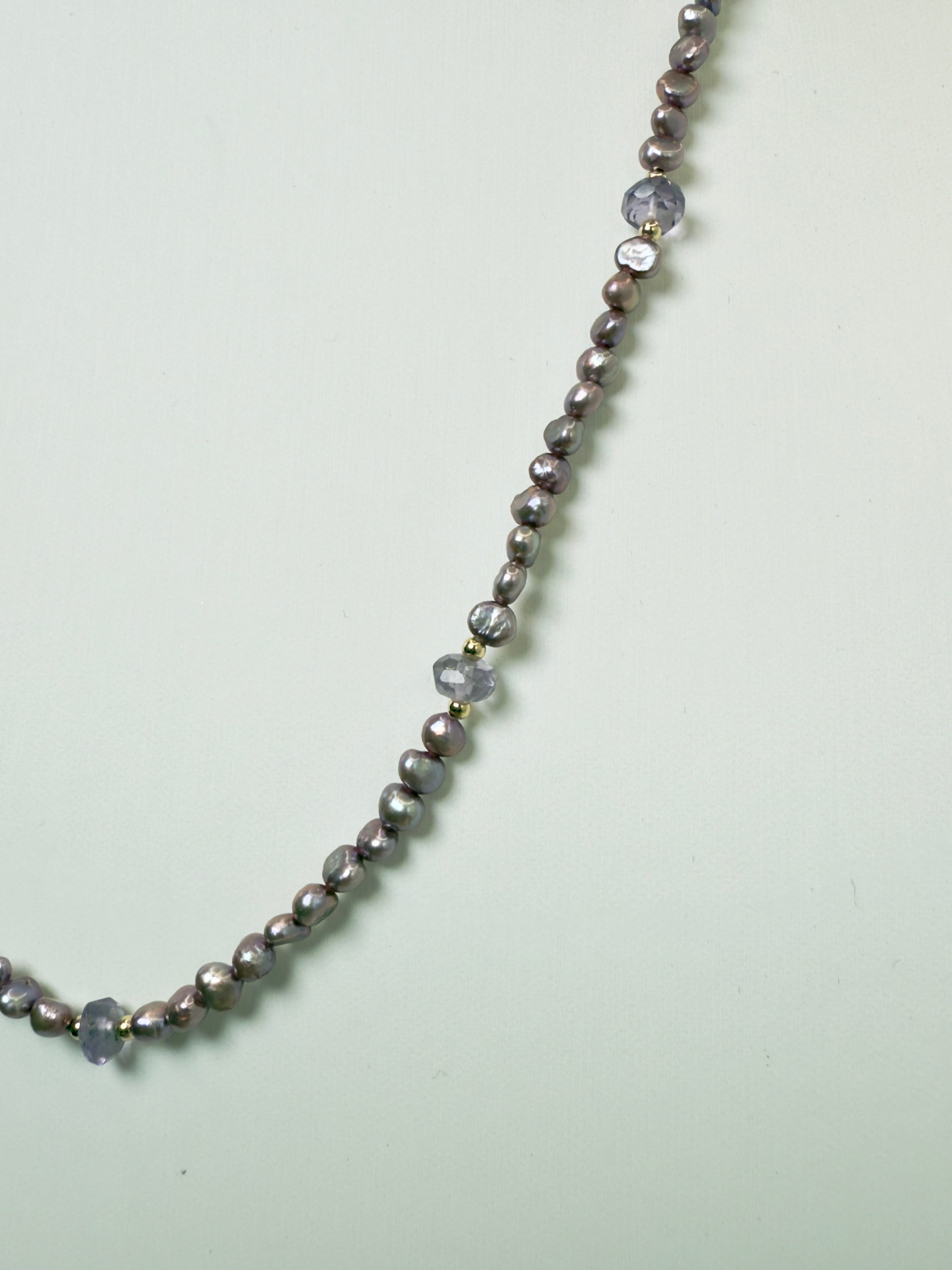The Kris - Freshwater Pearl and Amethyst Necklace "One of a Kind"