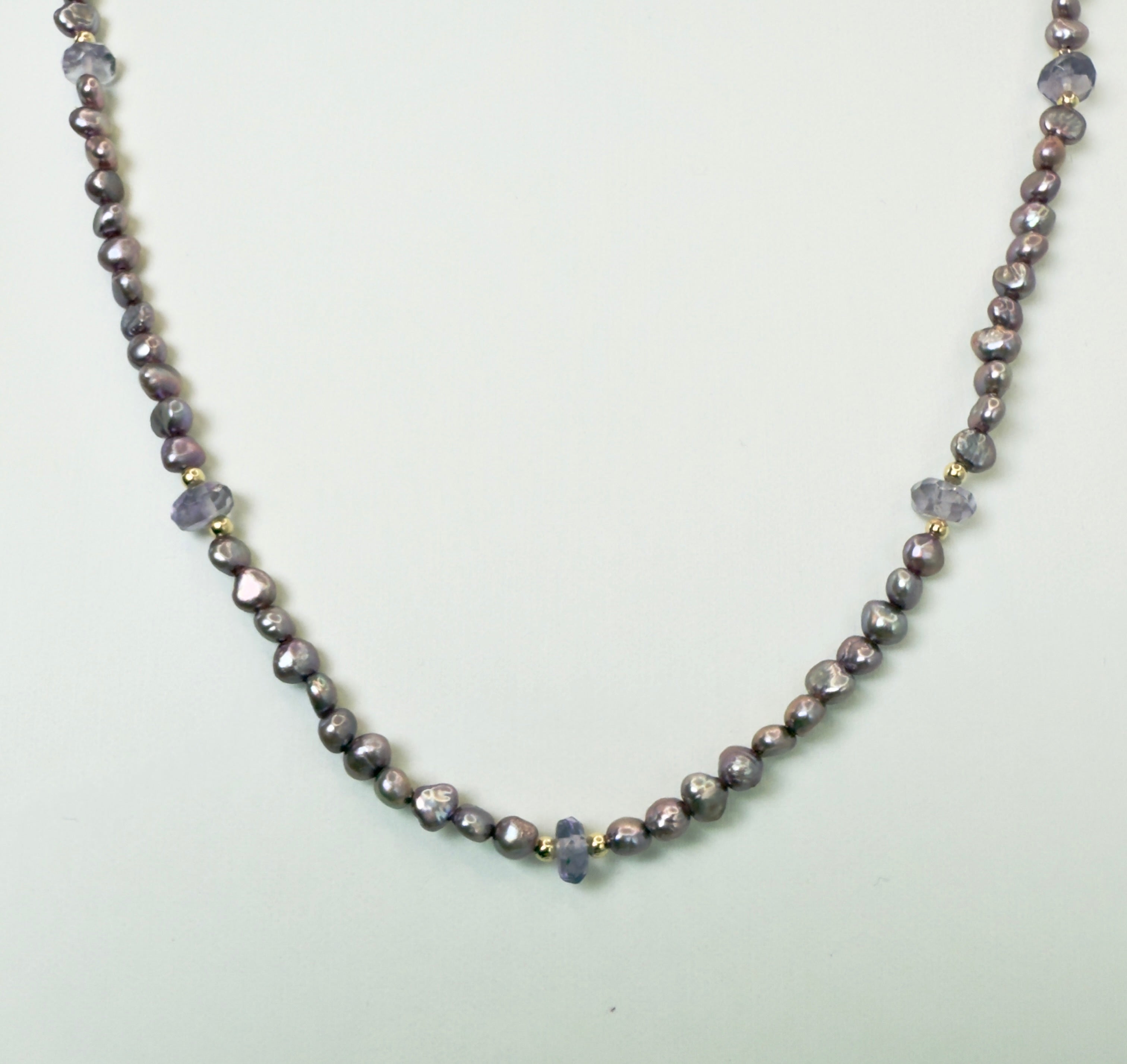 The Kris - Freshwater Pearl and Amethyst Necklace "One of a Kind"