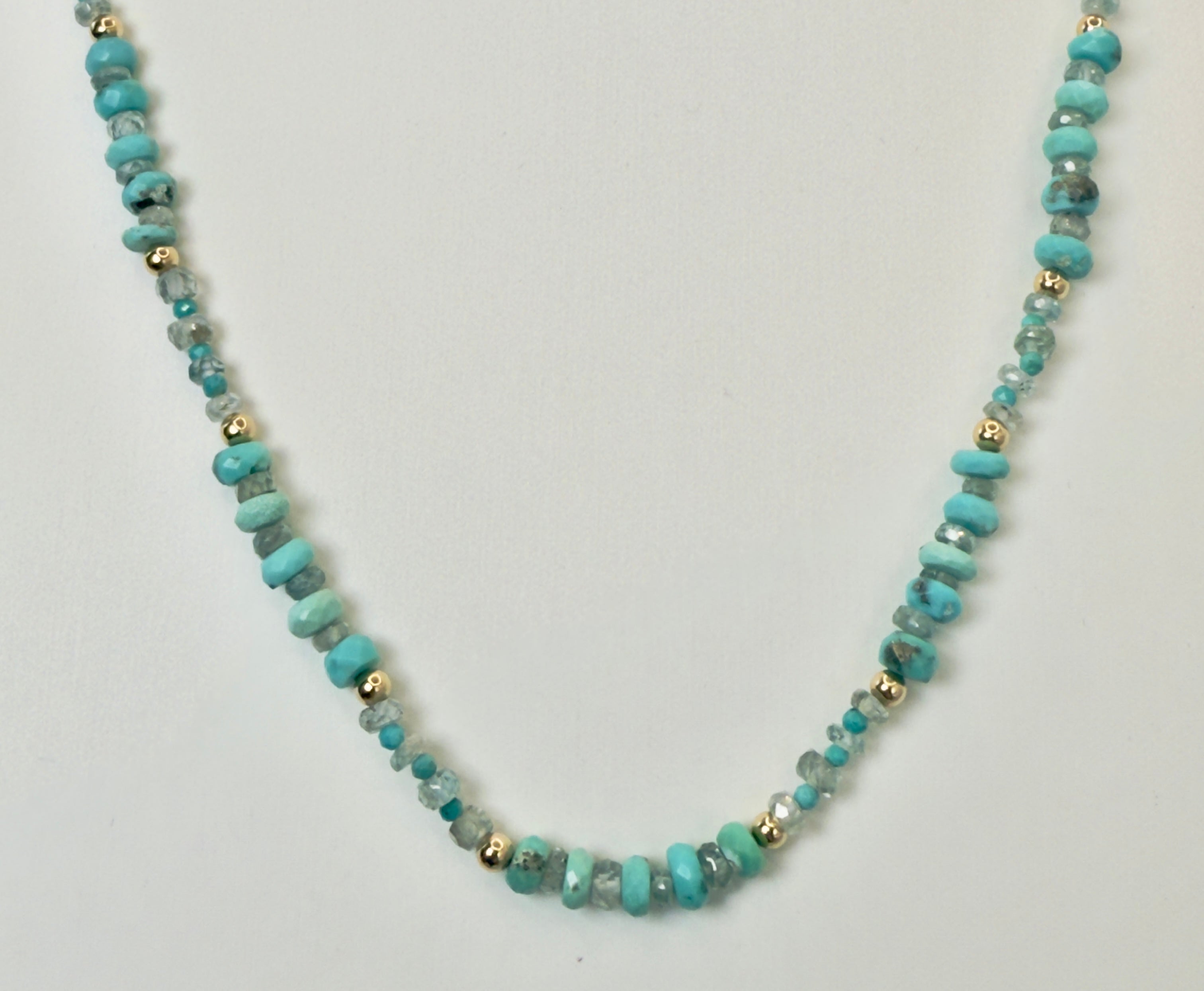 The Laine - Turquoise and Blue Zircon Necklace