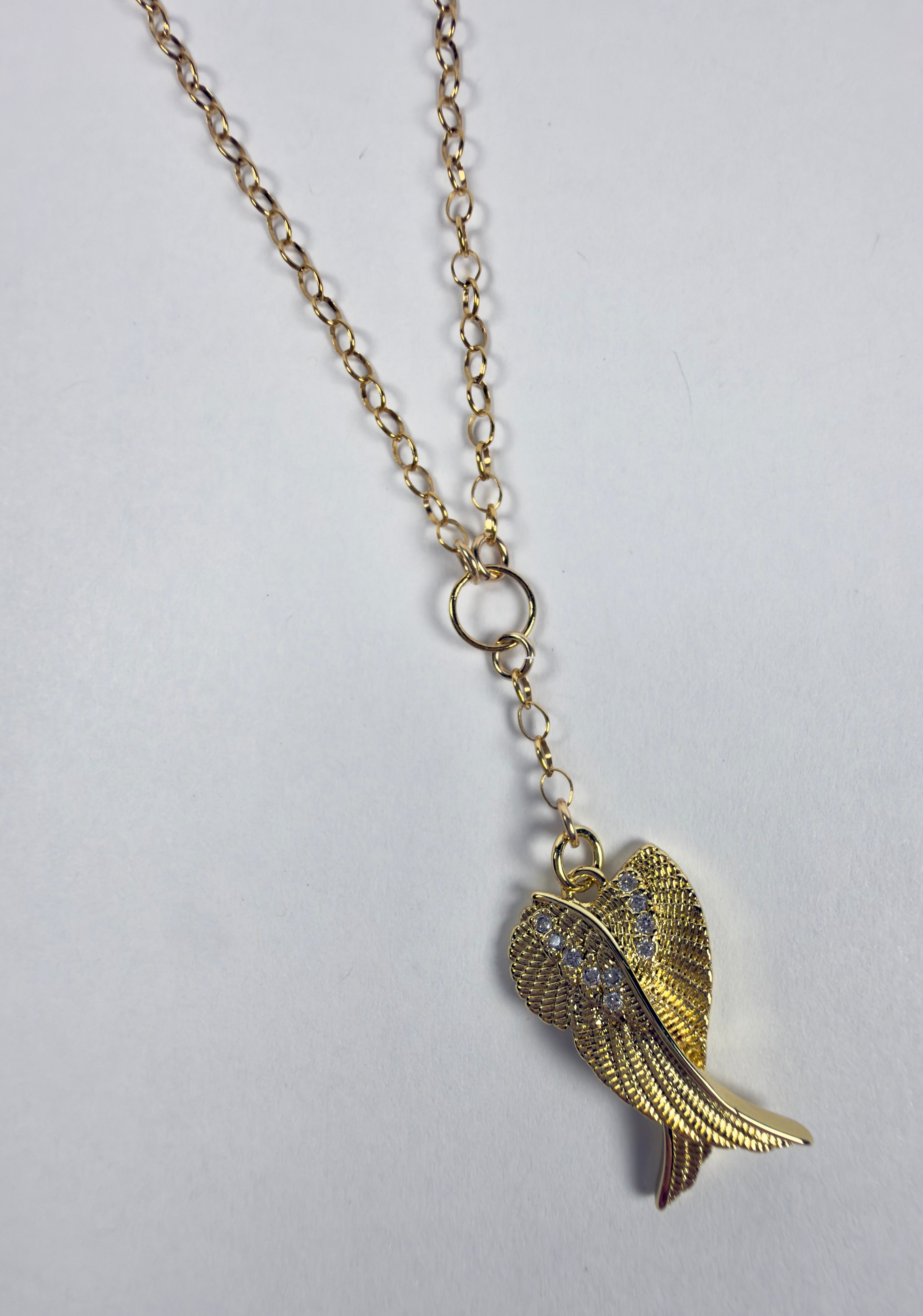 The Etta - Winged Lariat Charm Necklace “One of a Kind”