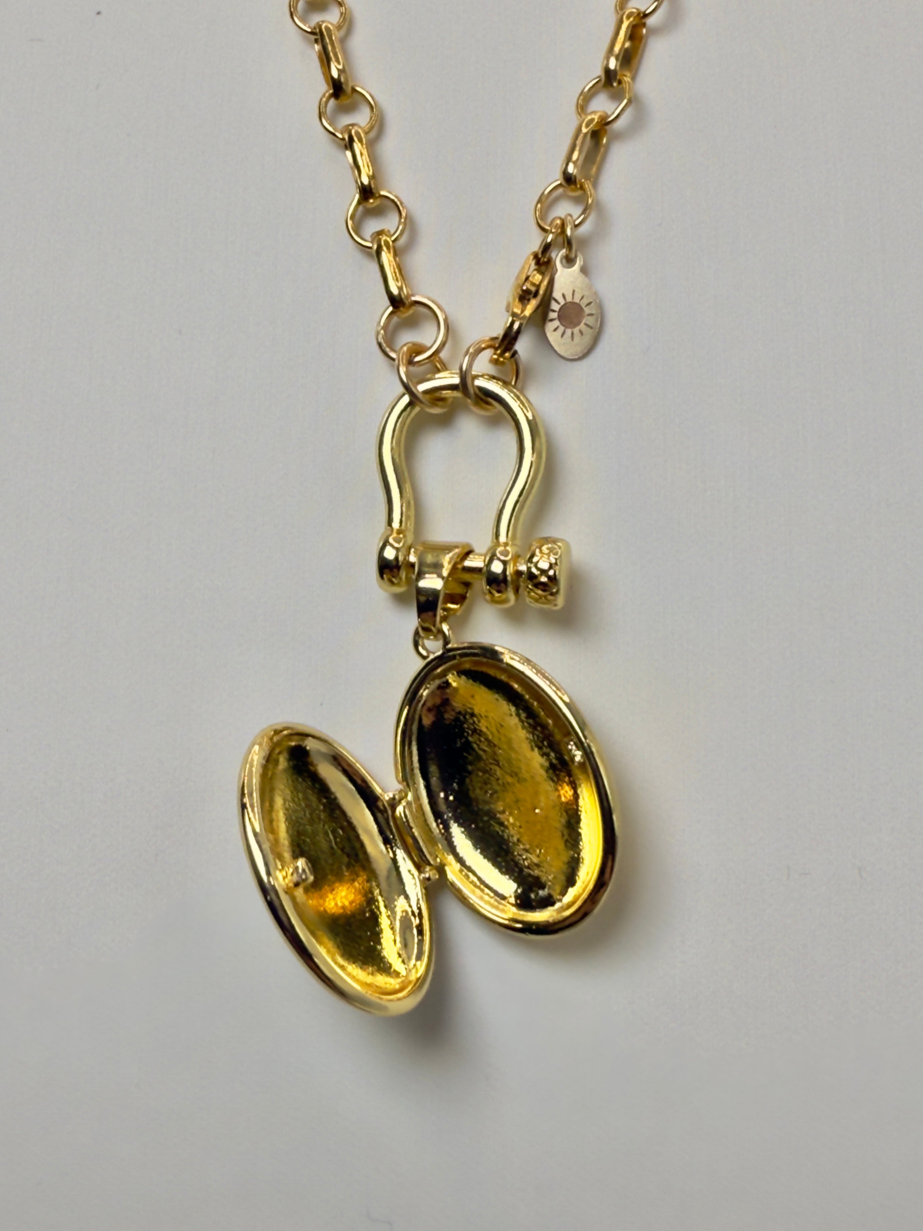 The Clint -  A Bar and Link Bridle Clasp Necklace with Cowboy Boot Locket