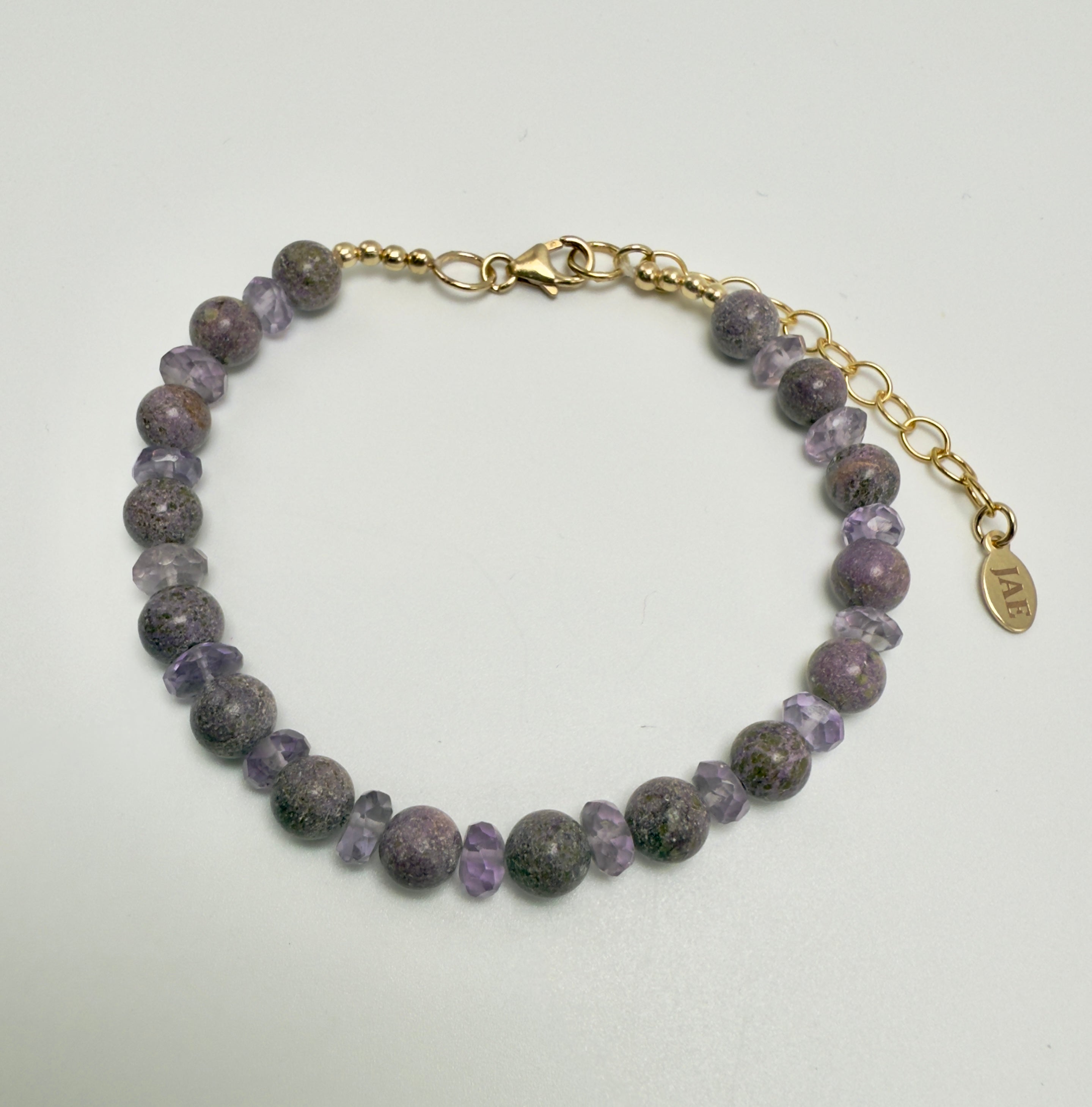 The LeBar - Amethyst and Stichtite Beaded Bracelet
